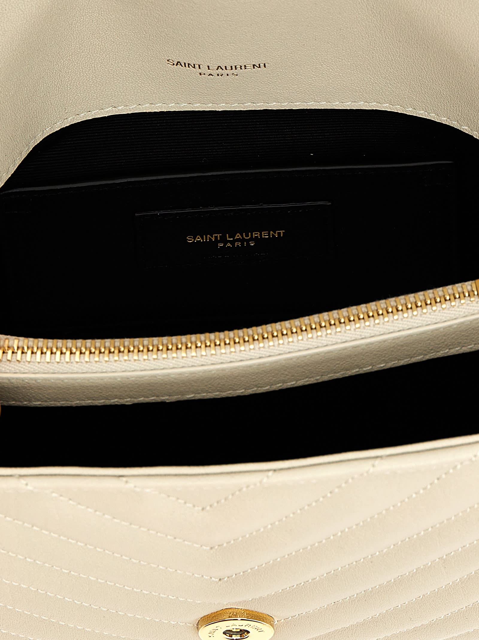 Saint Laurent College Crossbody Bag In White