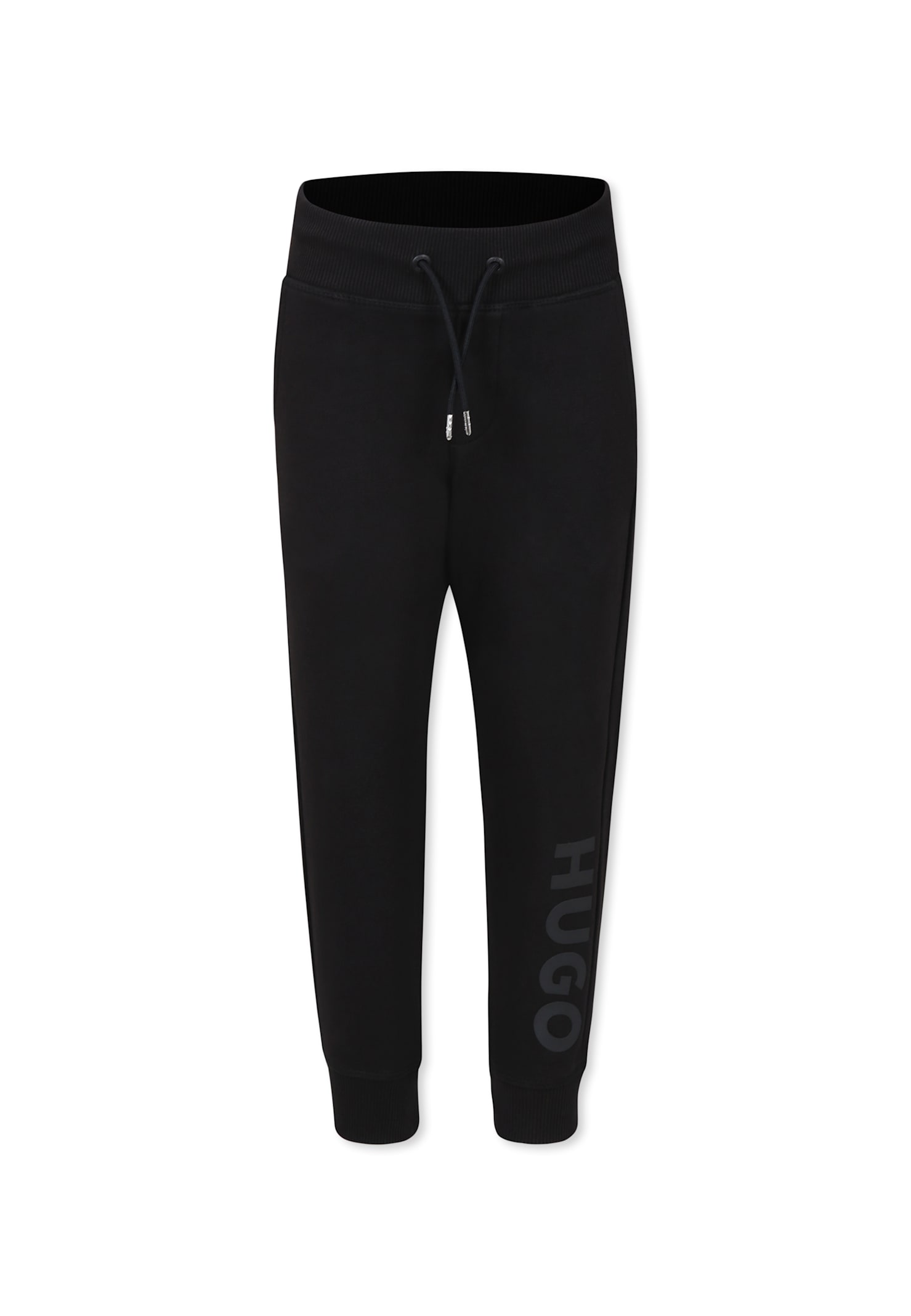 Hugo Boss Black Trousers For Boy With Logo In Black