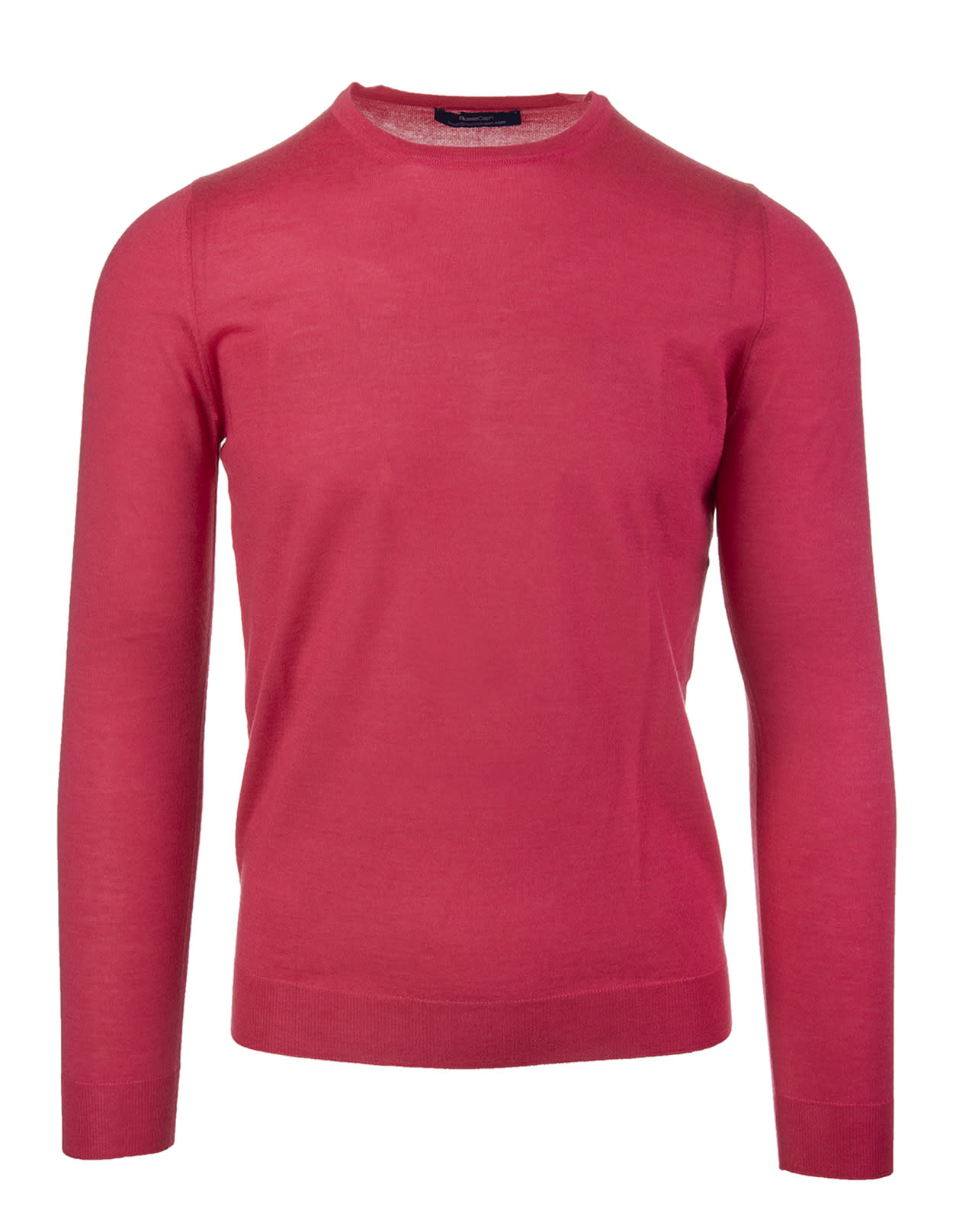 FEDELI FEDELI MAN ROUND NECK PULLOVER IN PINK CASHMERE AND SILK