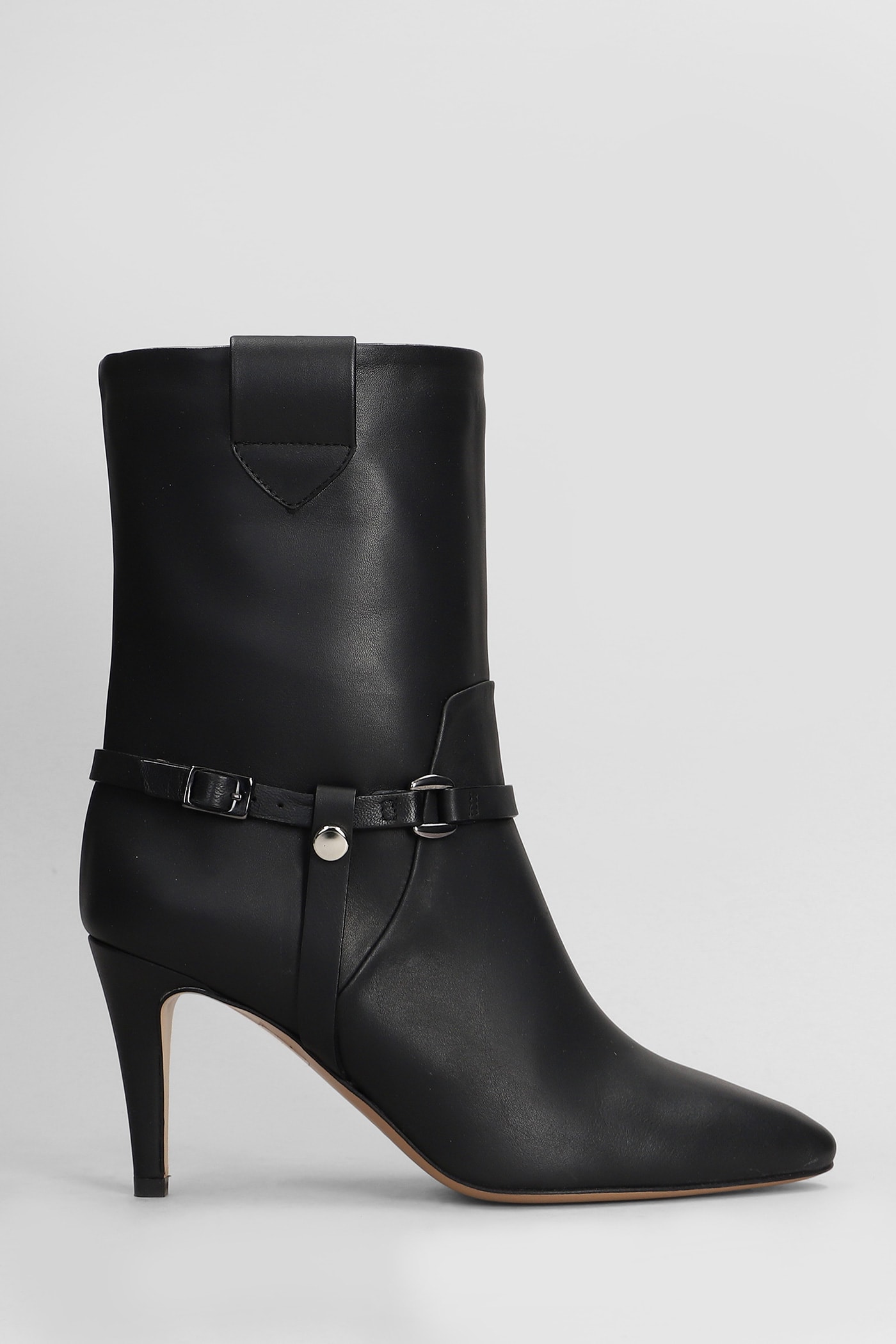 Shop The Seller High Heels Ankle Boots In Black Leather