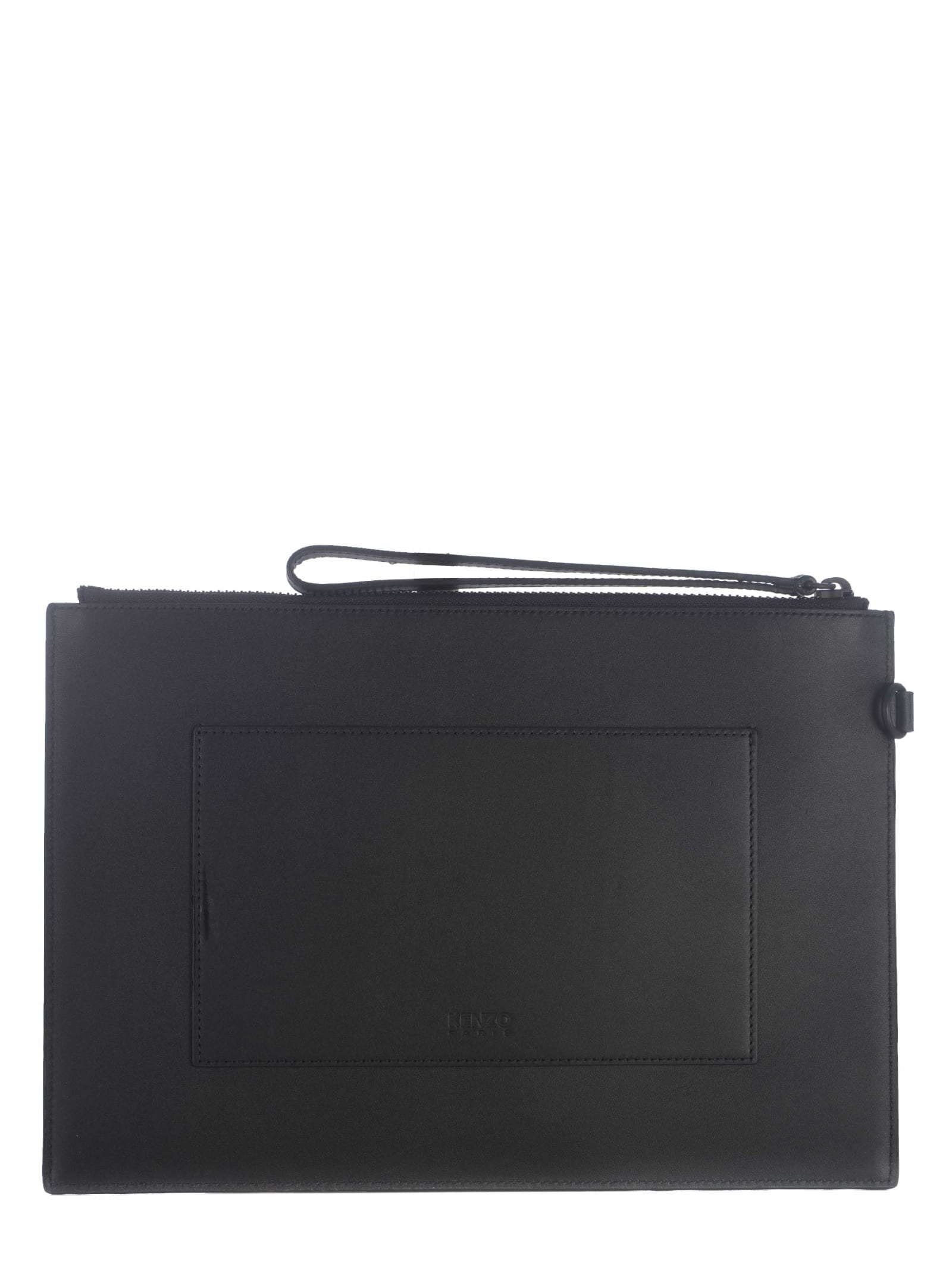 Shop Kenzo Pochette  In Smooth Leather In Nero