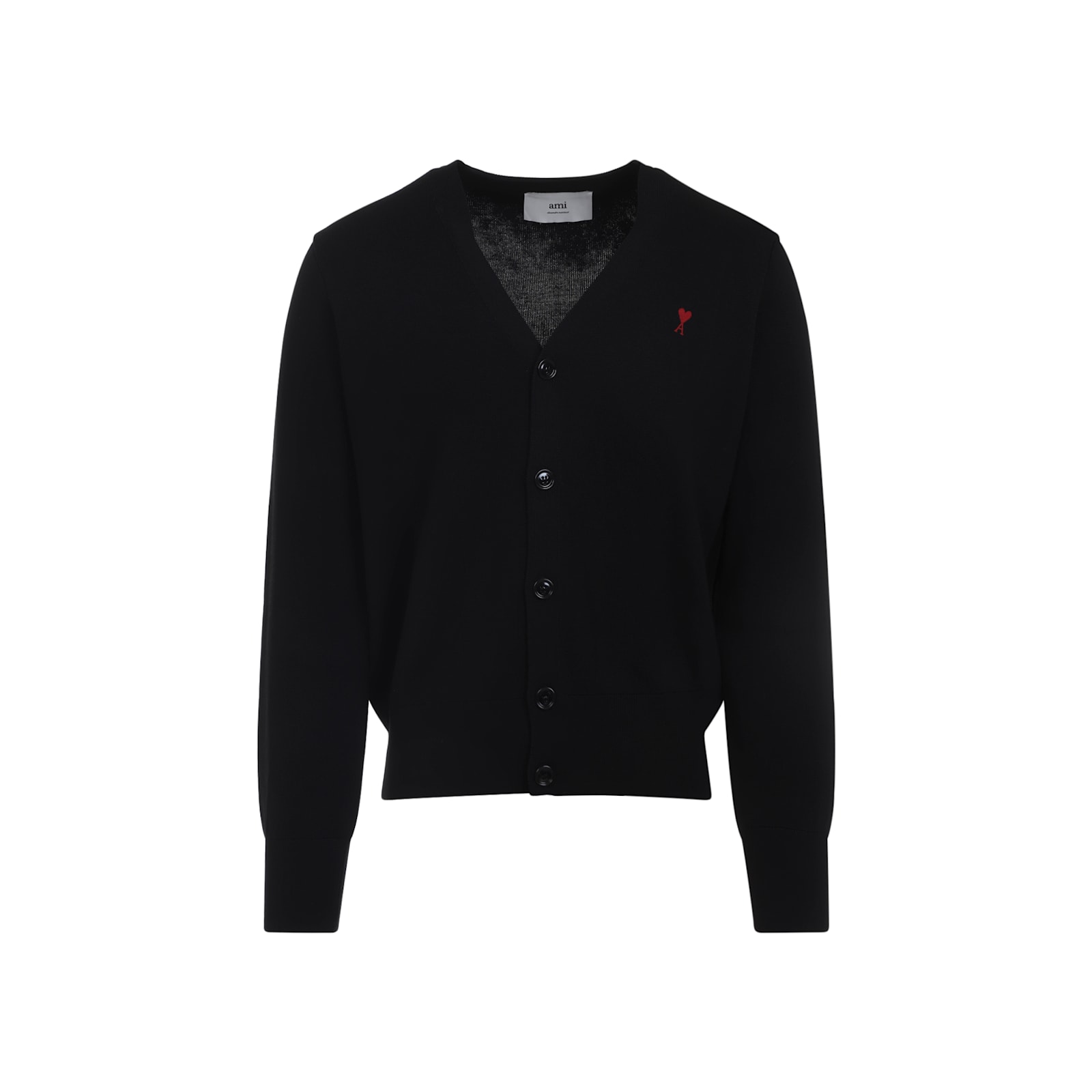 Ami Alexandre Mattiussi Ami Paris Men Ami De Coeur Cardigan In Black