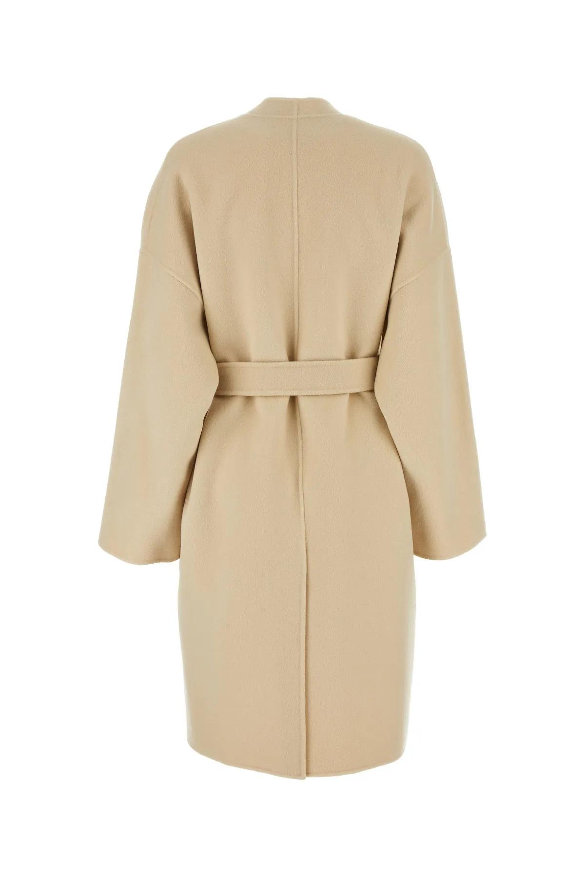 Shop Weekend Max Mara Ivory Cashmere Eris Coat In Beige