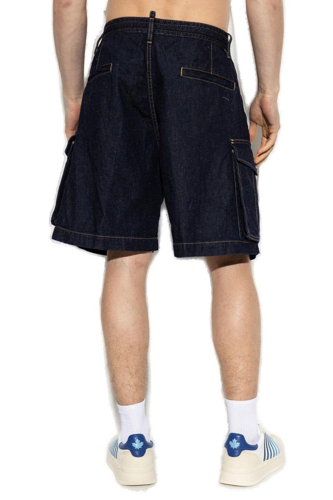 Shop Dsquared2 Summer Lovers Denim Cargo Shorts