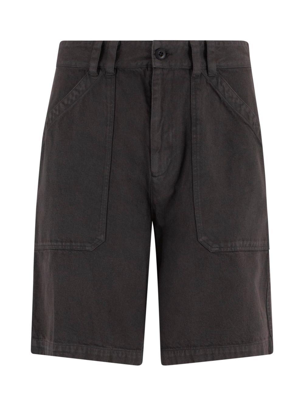 Shop Apc Knee-length Twill Shorts In Lad Anthracite