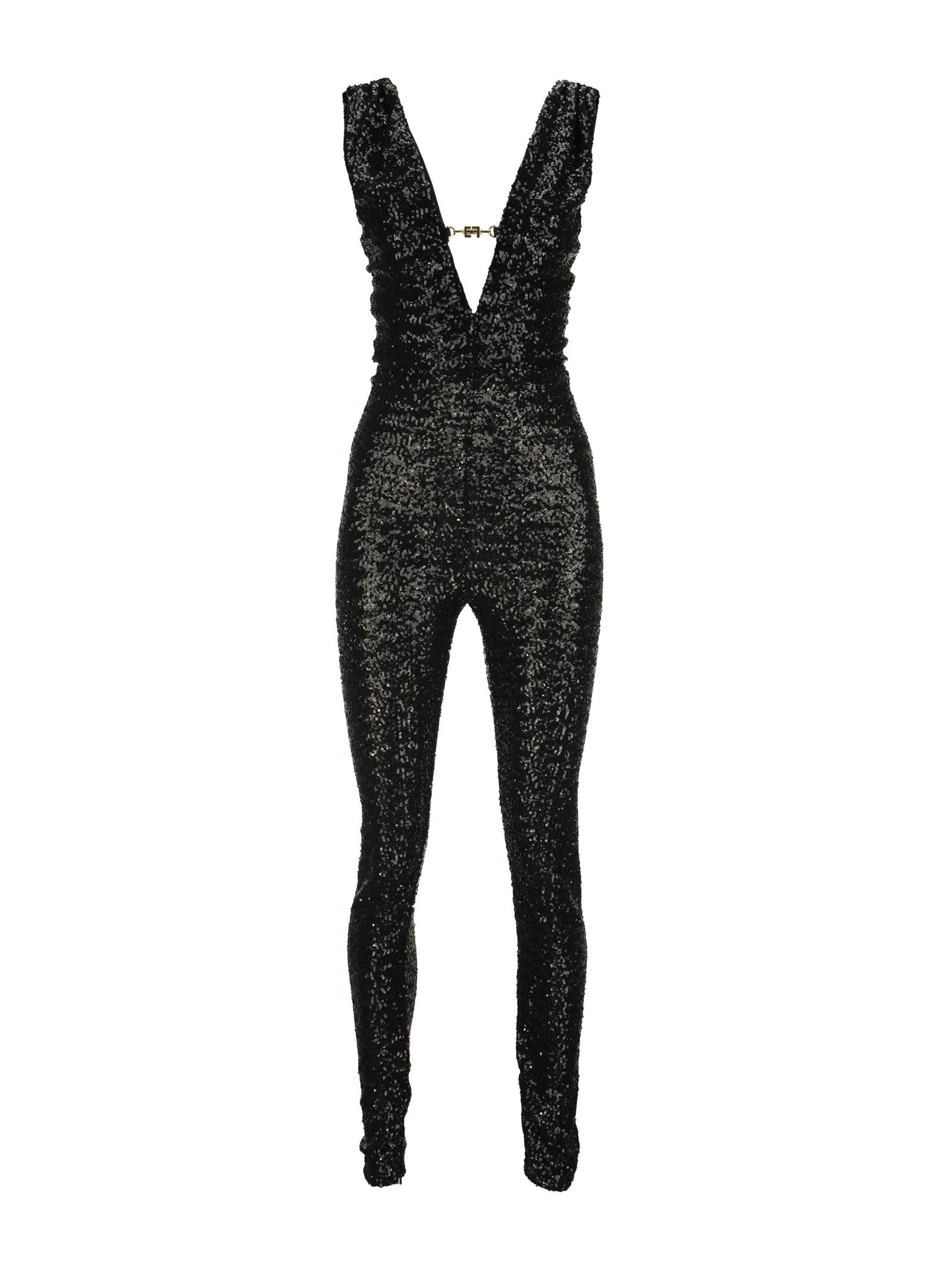 Elisabetta Franchi Fully Sequinned One-piece Jumpsuit