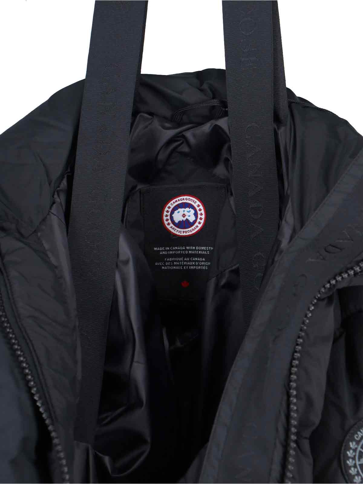Canada Goose Versatile Hooded Quilted Jacket And Pockets In Black