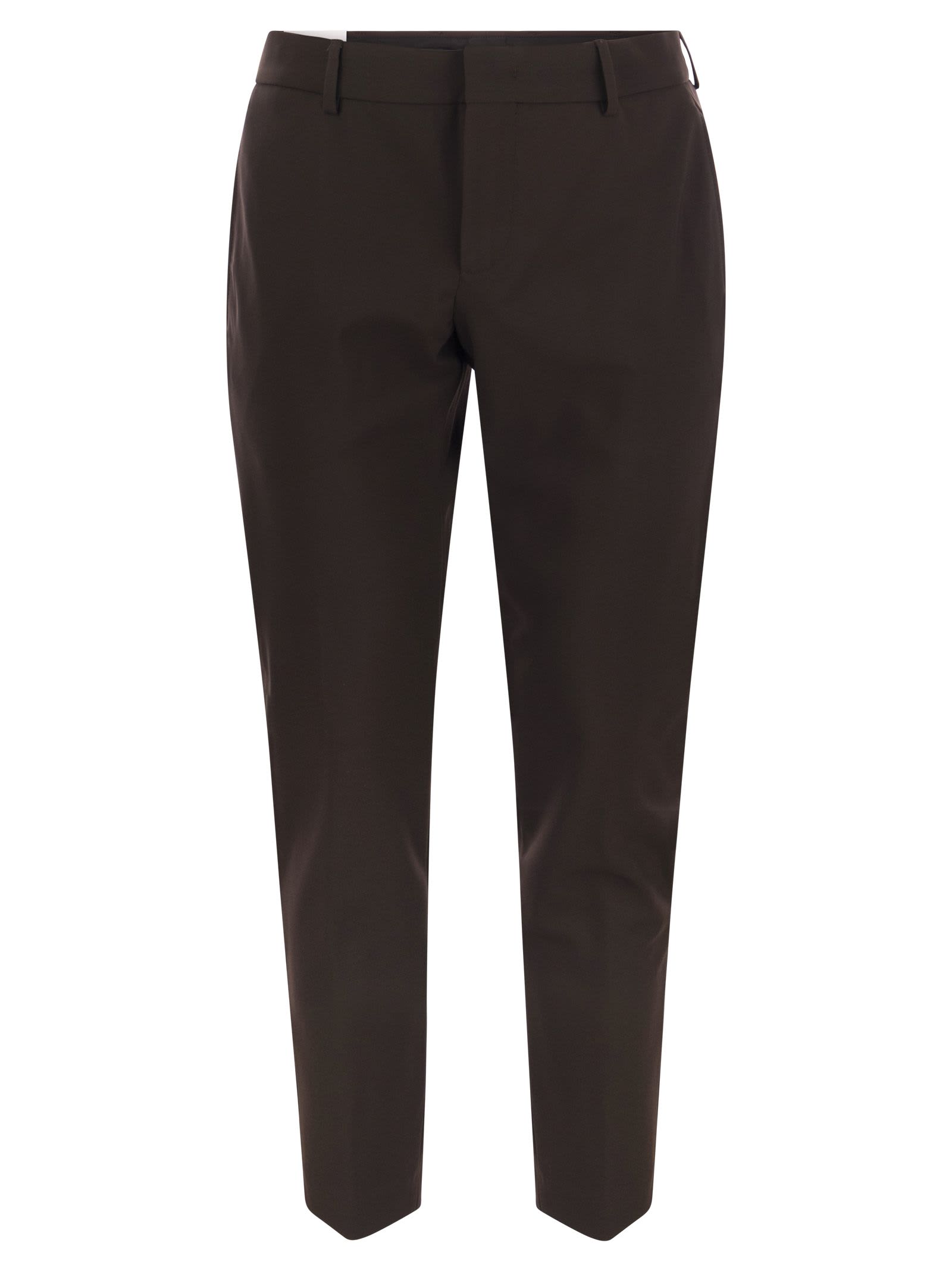 Shop Pt01 Epsilon Trousers In Technical Fabric In Dark Brown