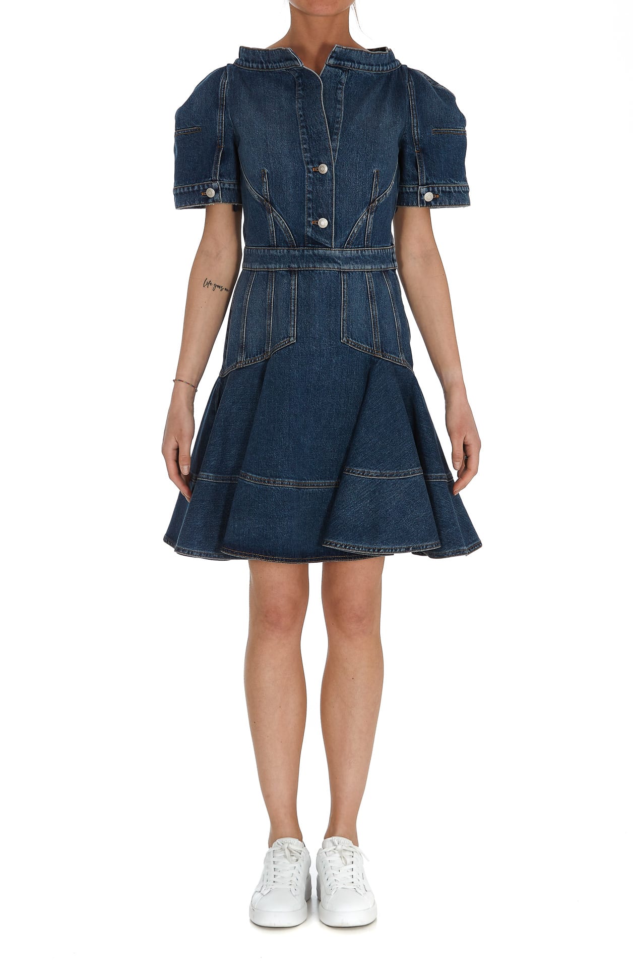 alexander mcqueen denim dress