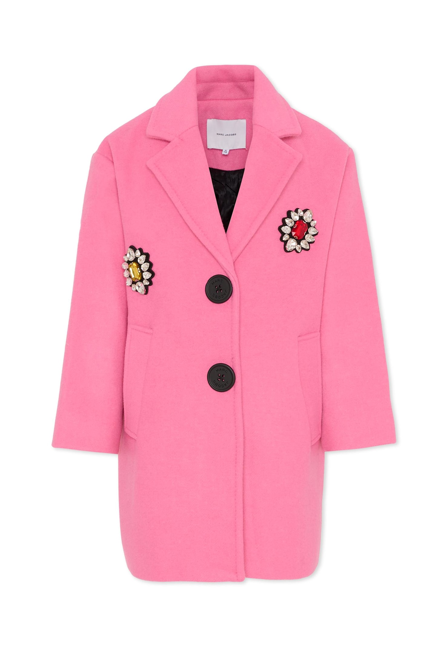 Marc Jacobs Kids' Pink Coat For Girl With Patch