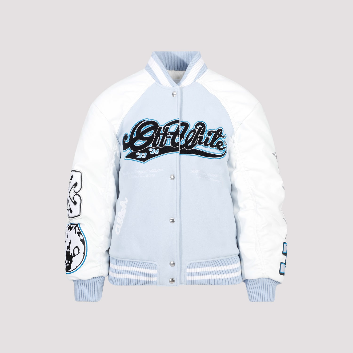 Shop Off-white Moon Wheel Varsity In Light Blue