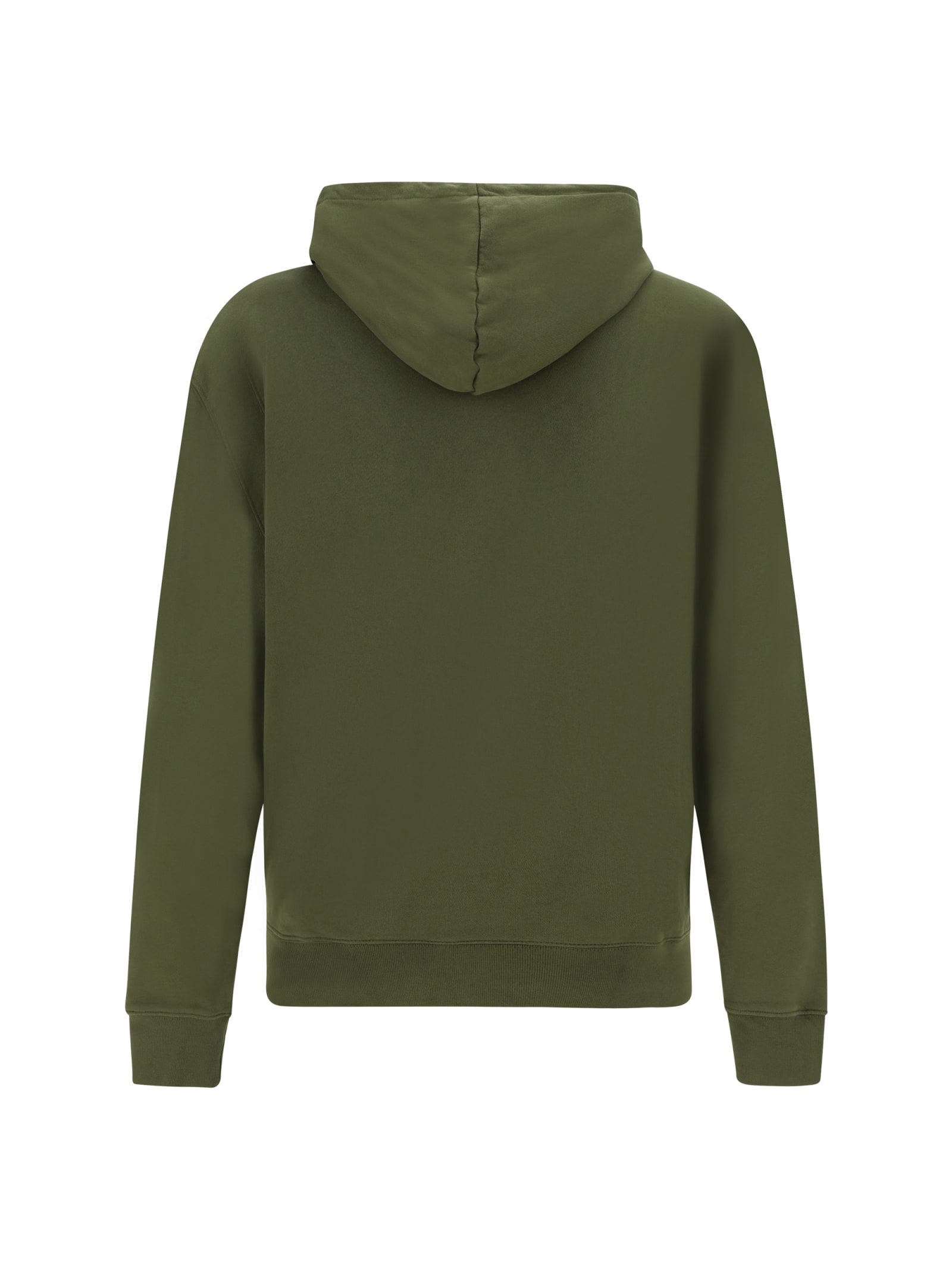 Shop Maison Kitsuné Fox Patched Hoodie In Military Green