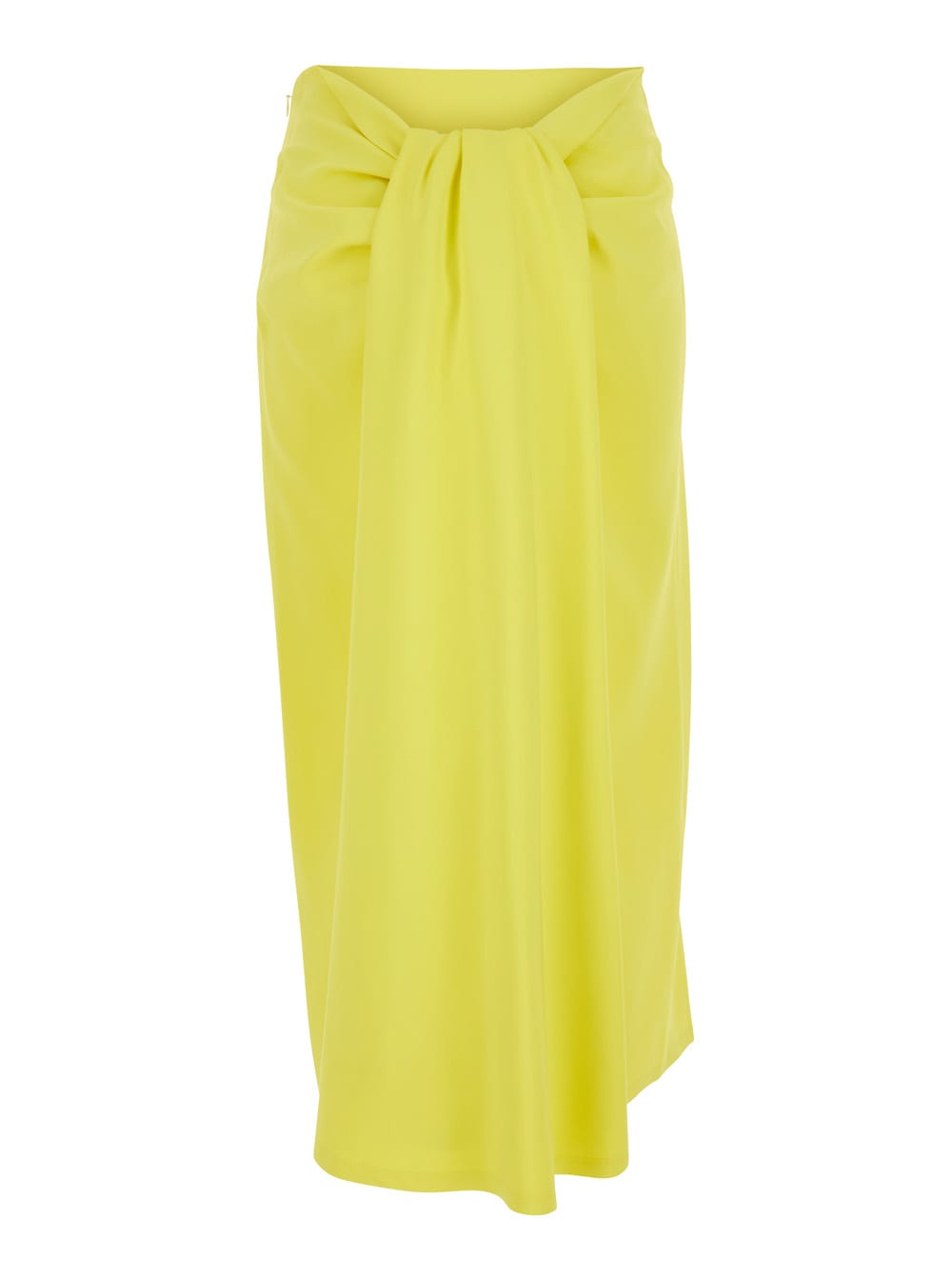 Jacquemus Hourglass Draped Midi Skirt In Yellow