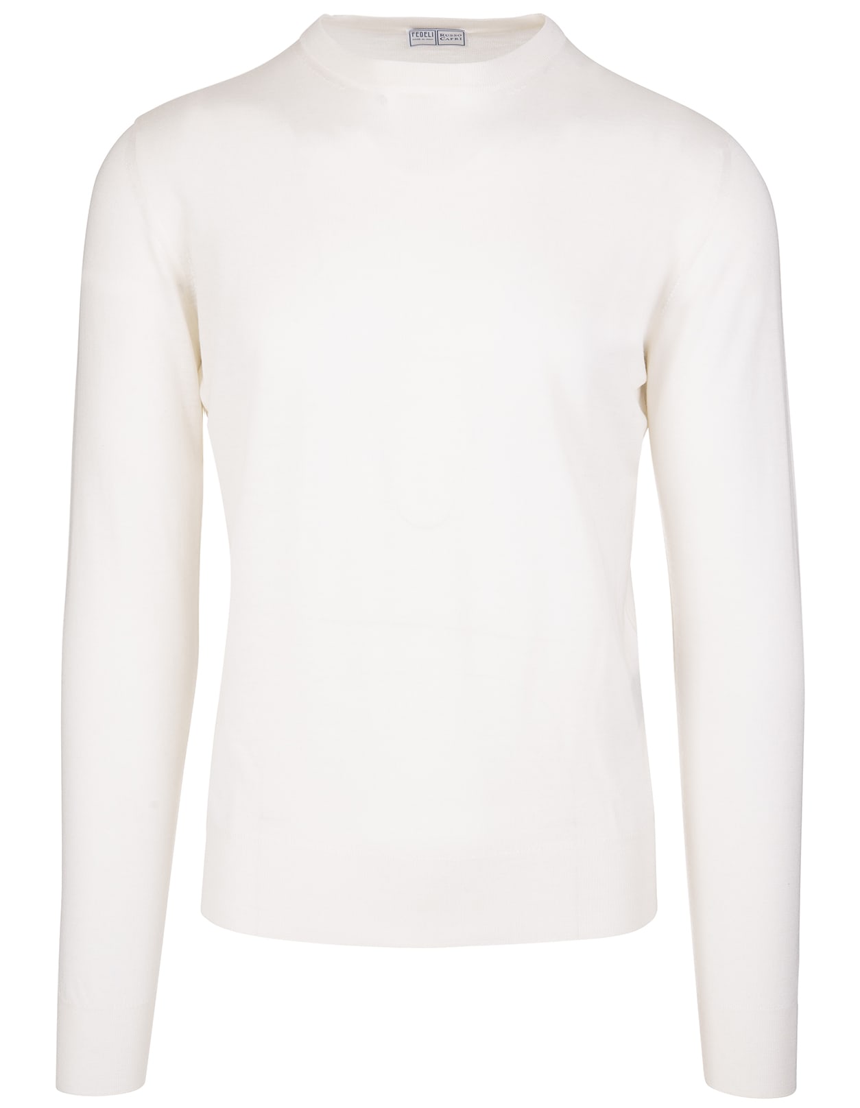 Shop Fedeli Cream Cashmere Milionaire Crew Neck Pullover In White