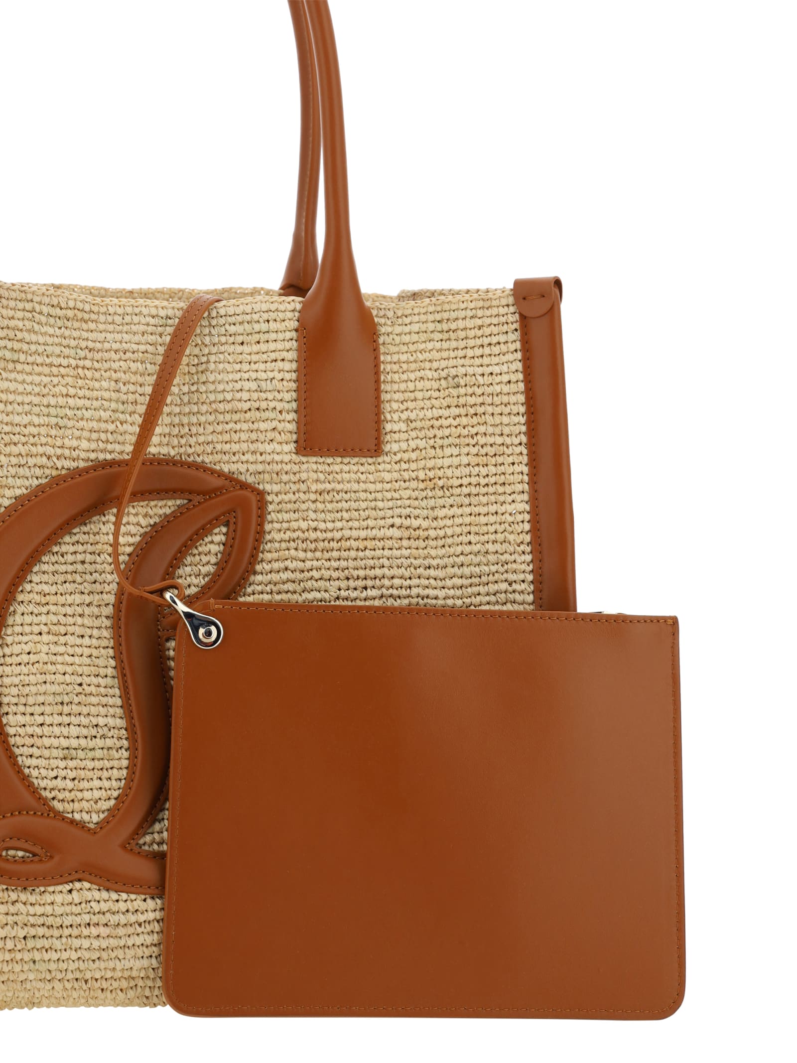 Shop Christian Louboutin By My Side Large Tote Handbag In Natural/cuoio