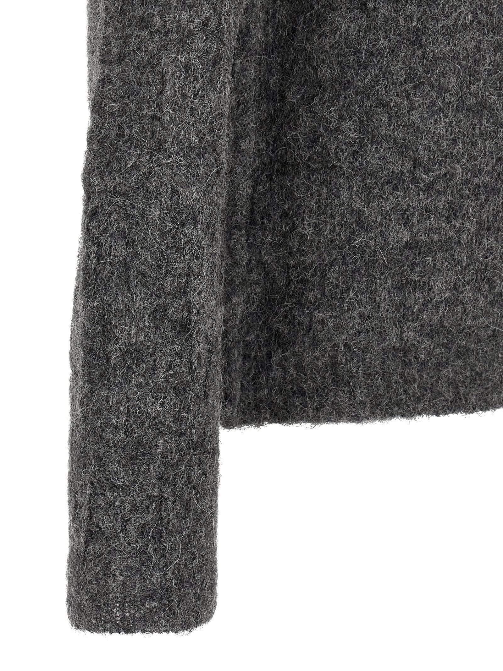 Thom Krom Crew-neck Distressed Sweater In Gray
