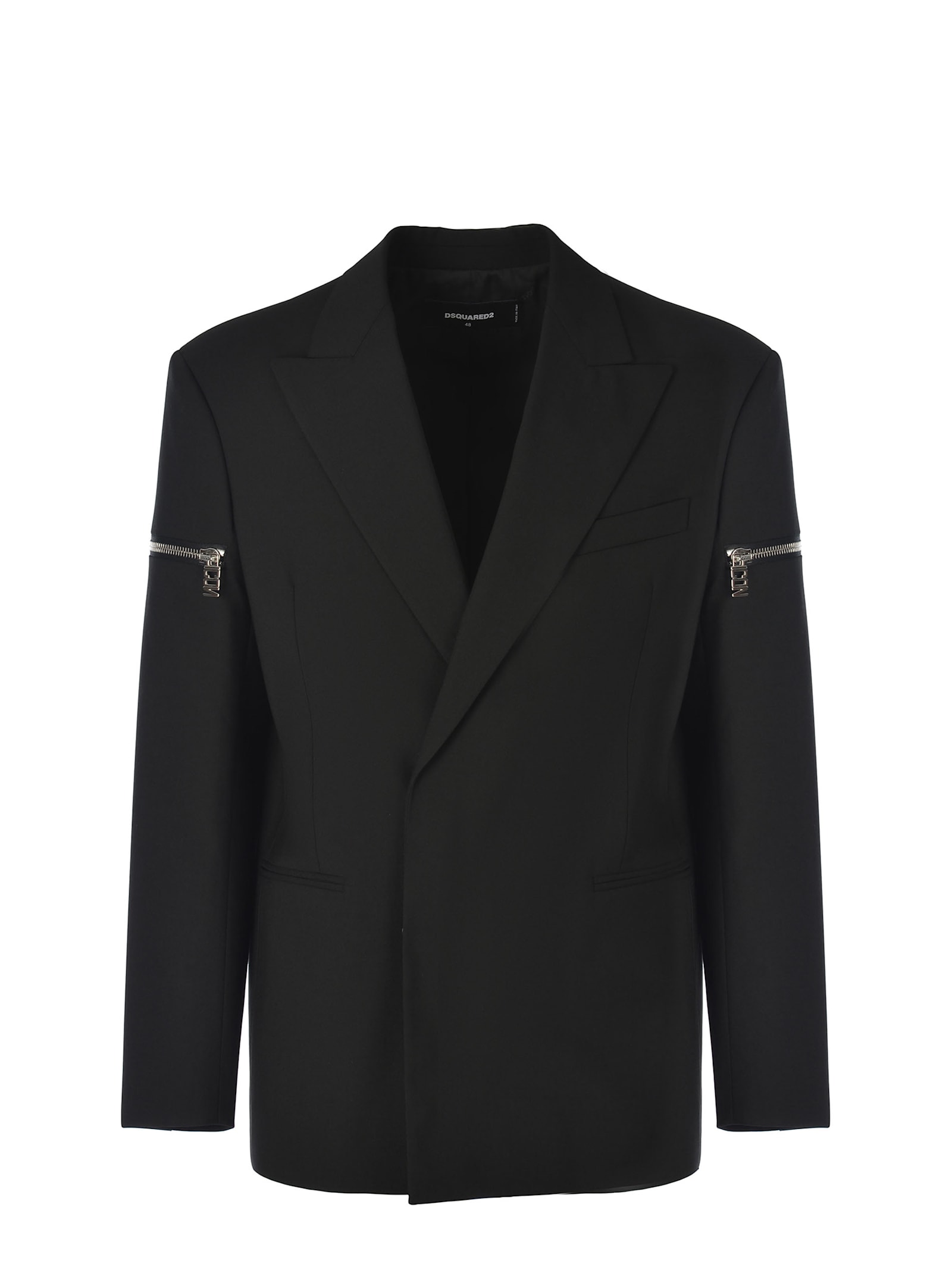 Shop Dsquared2 Double-breasted Blazer  Icon Made Of Fresh Wool In Black