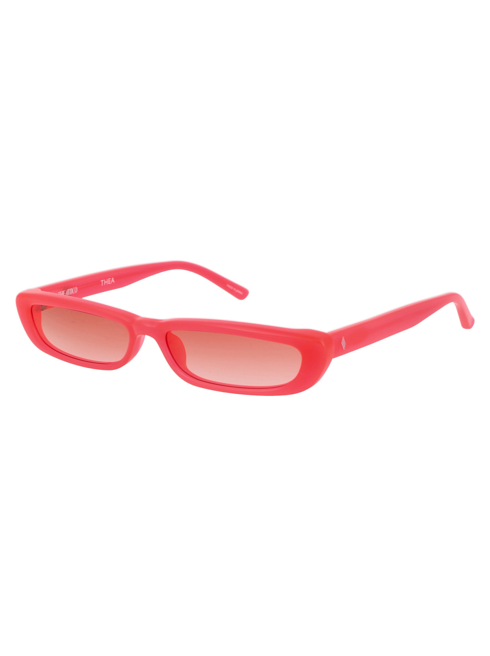 Shop Attico Thea Sunglasses In Neonpink/silver/orangegrad