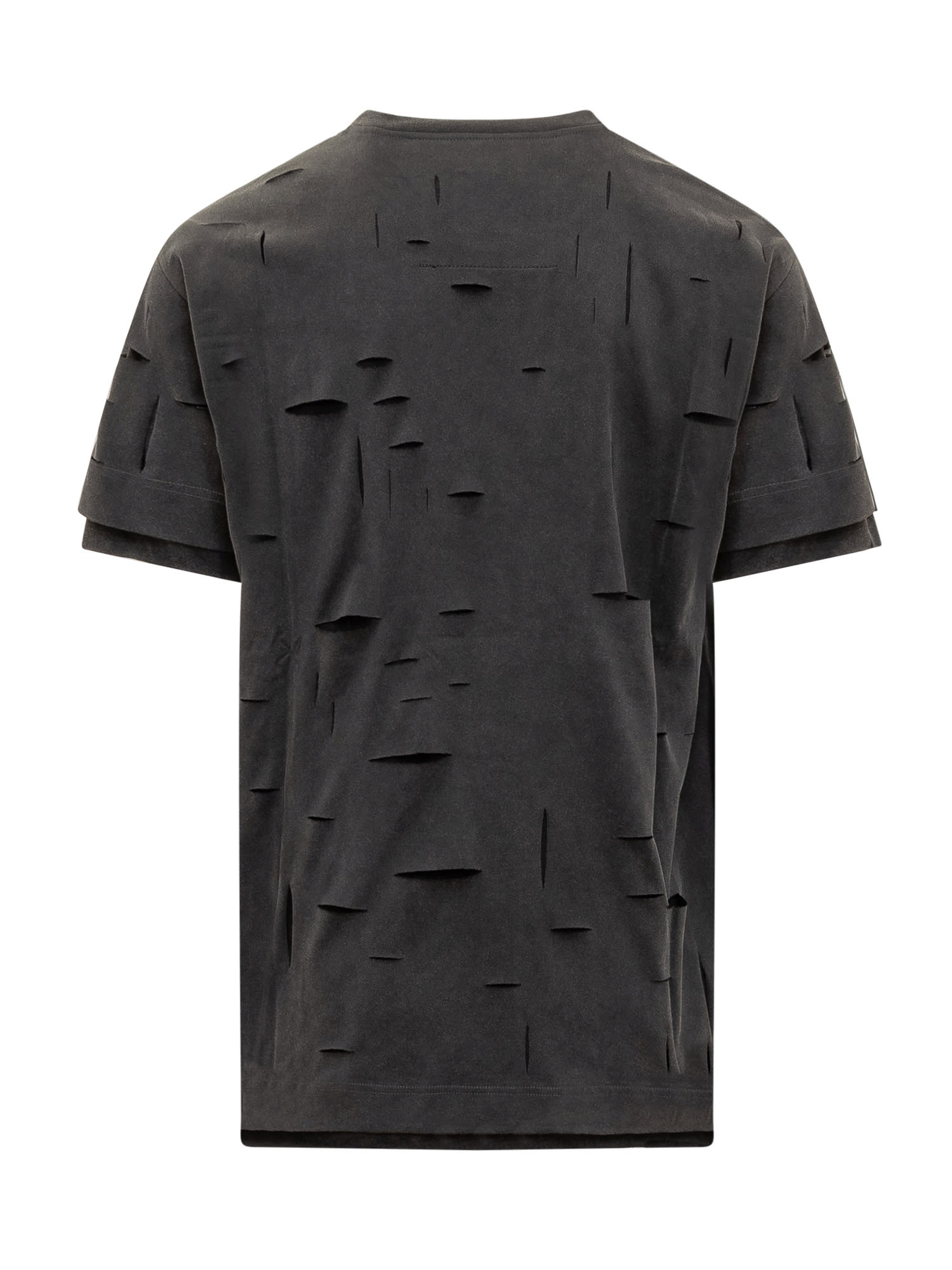 Shop Givenchy Oversized T-shirt In Destroyed Cotton In Faded Black