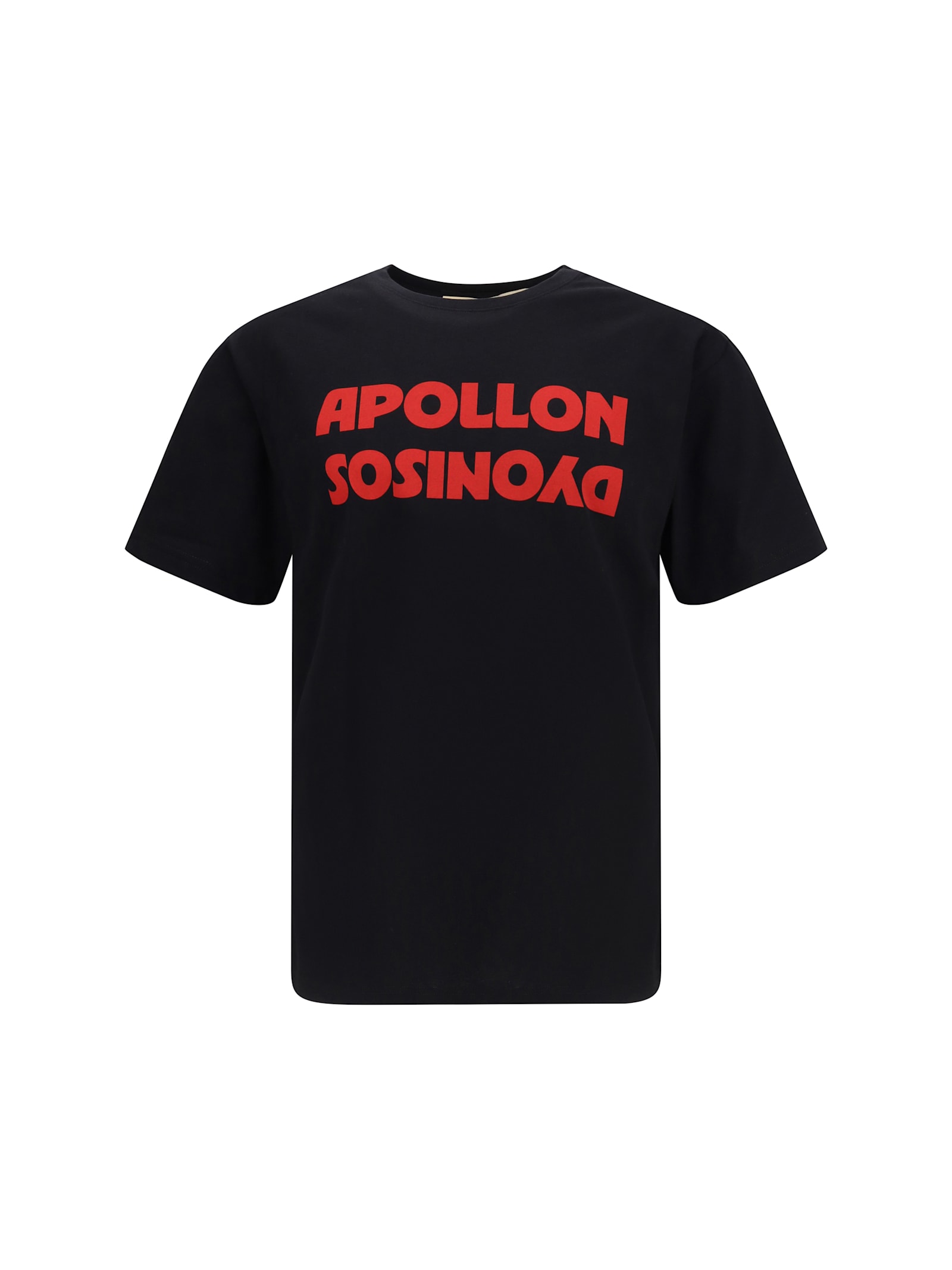 Valentino Cotton T-shirt Wuth Apollon Dyonisos Graphic Print In Black