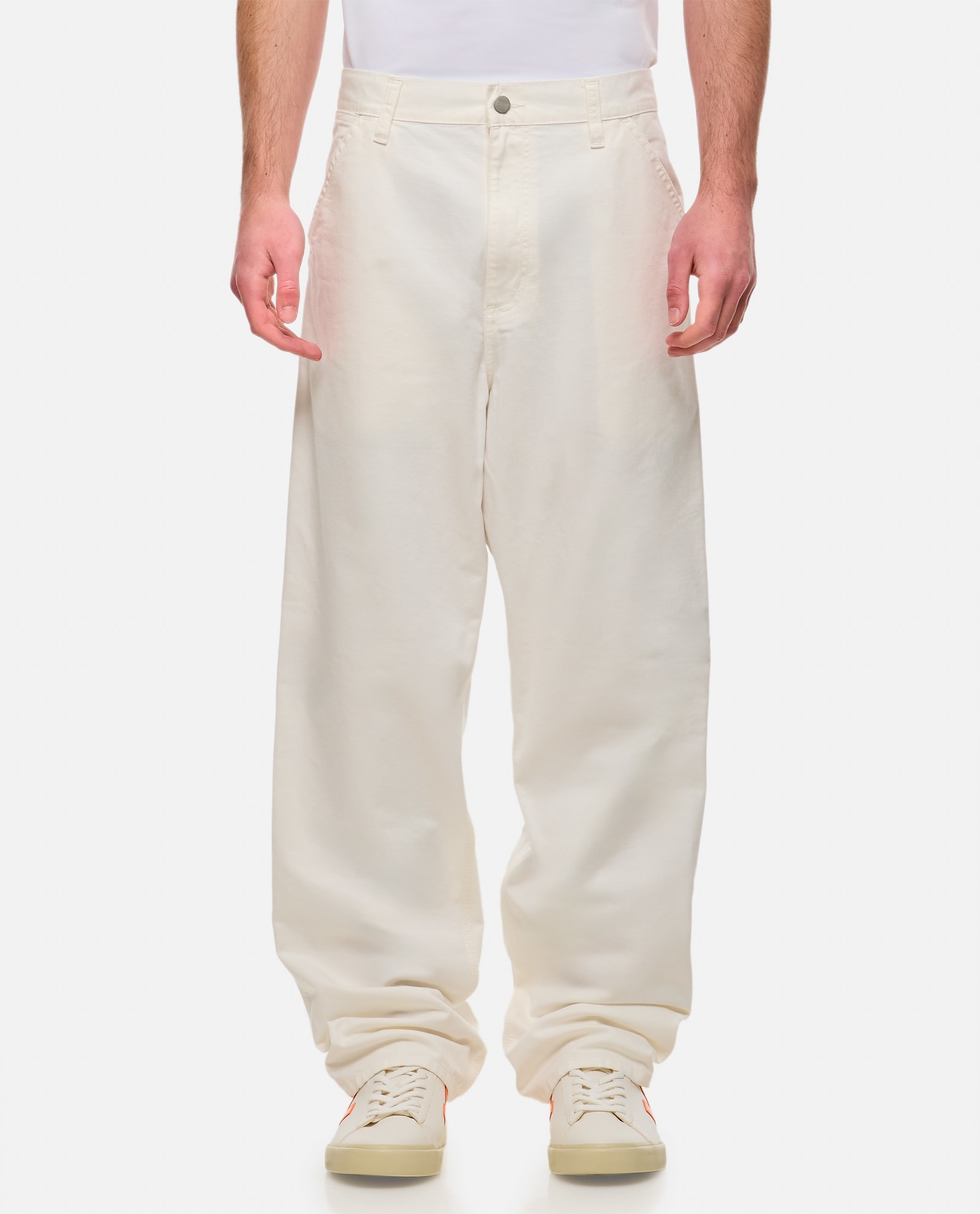 Shop Carhartt Single Knee Pant In Off White