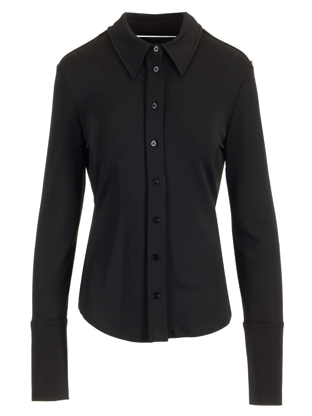 Sportmax Black Candido Shirt With Slit In Black