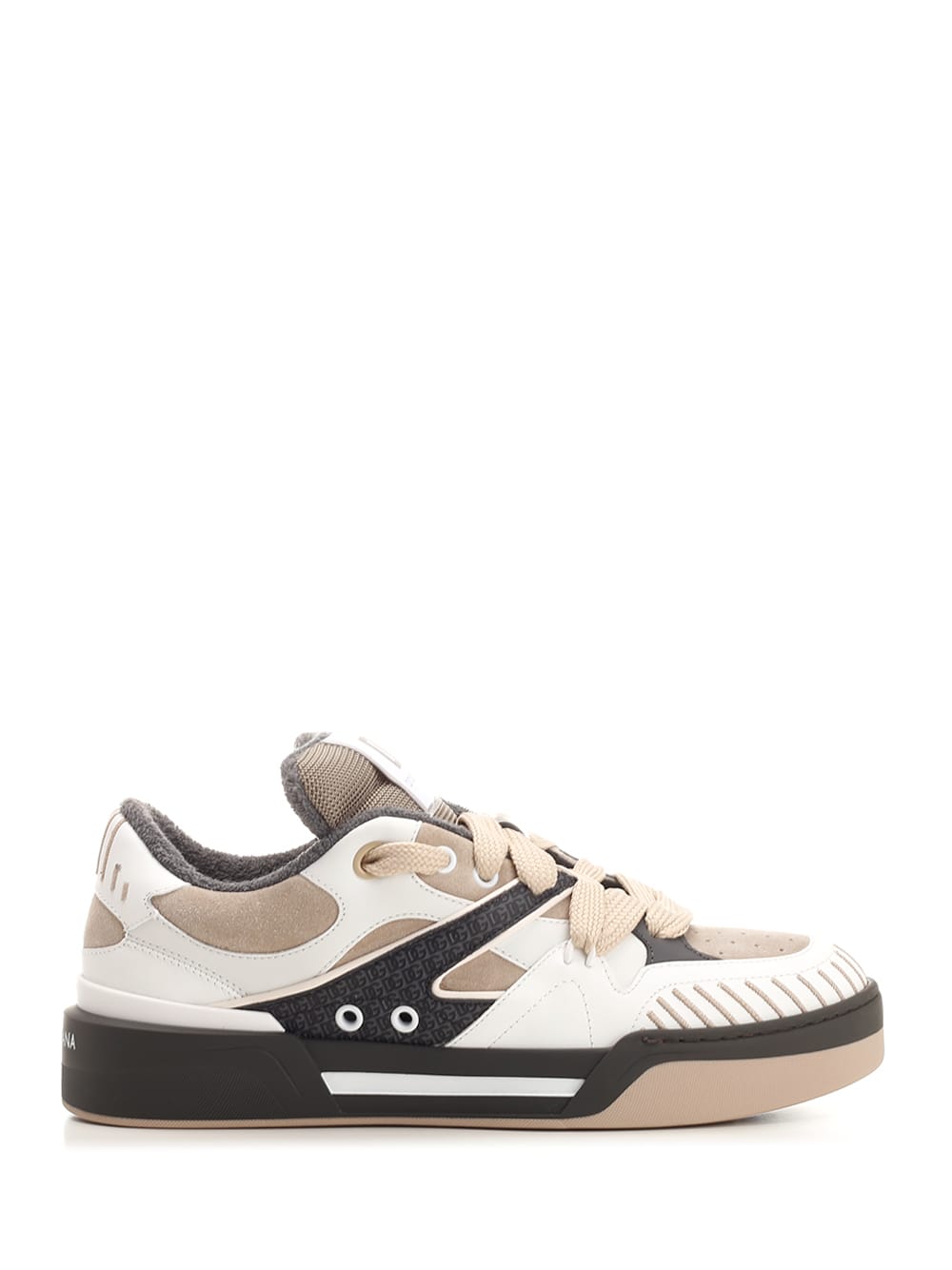 Dolce & Gabbana New Roma Leather Sneakers In Hkxbk - Dg Tortoraftortora