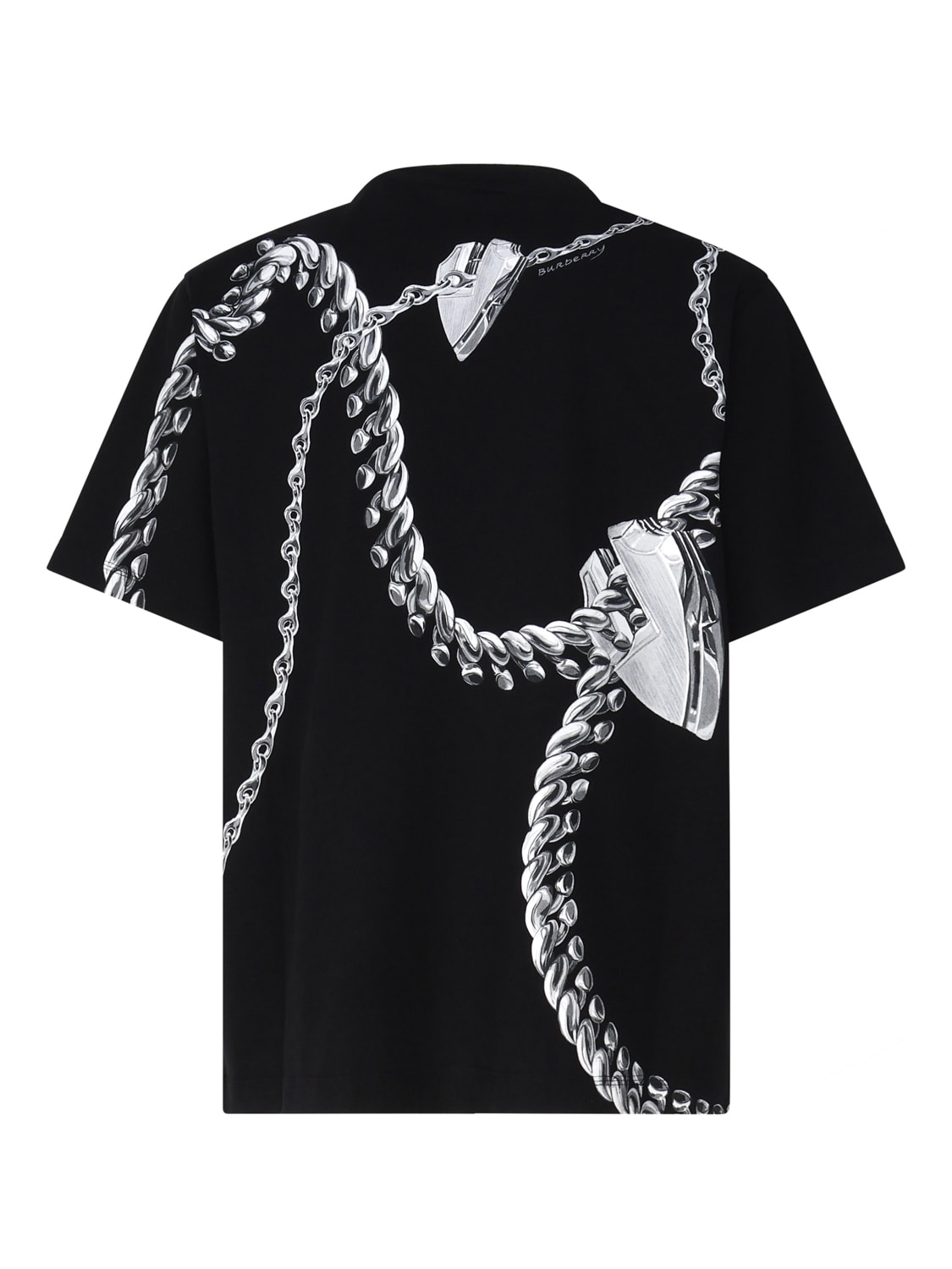 Shop Burberry Chains T-shirt In Cotton In Black