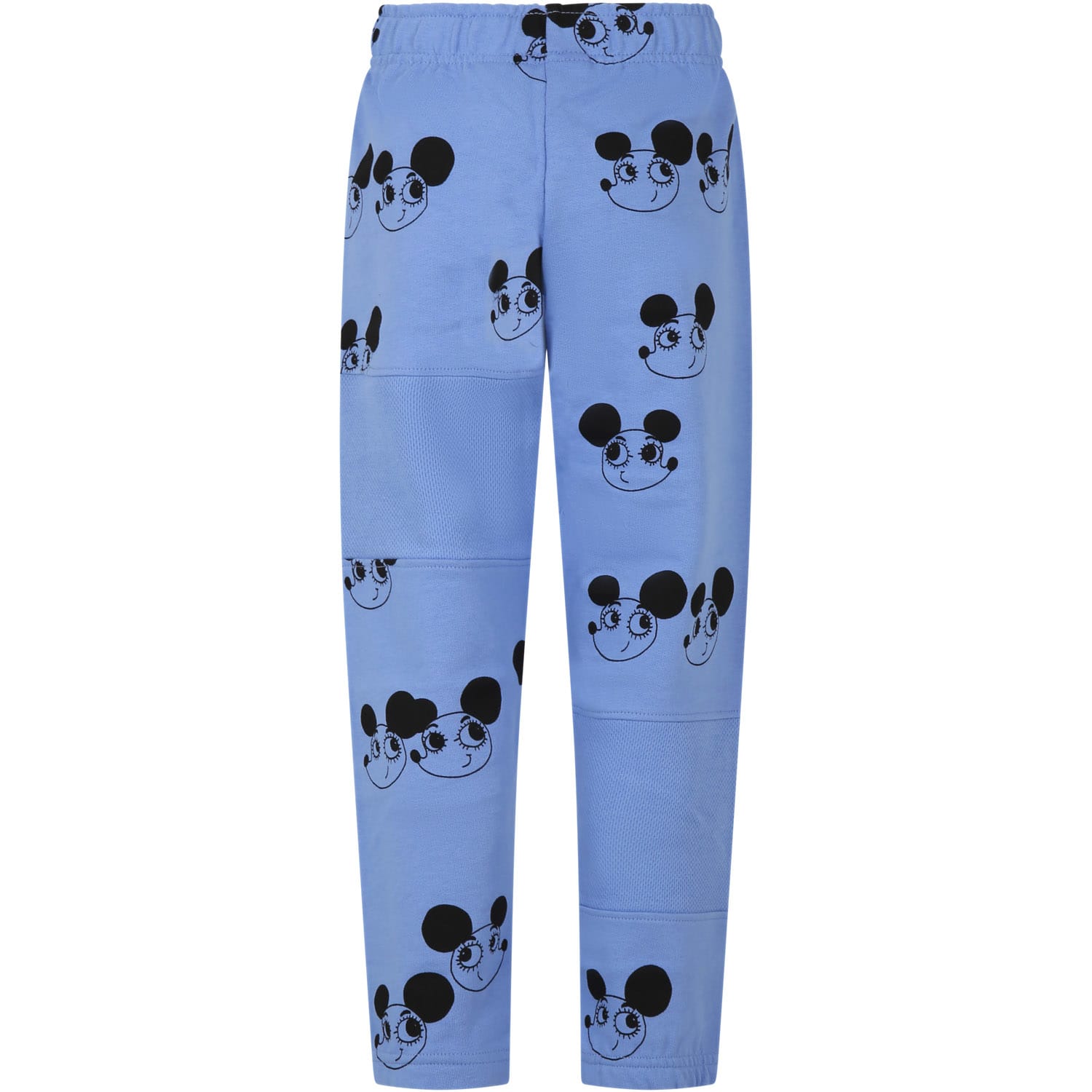 Shop Mini Rodini Light Blue Trousers For Boy With Mice