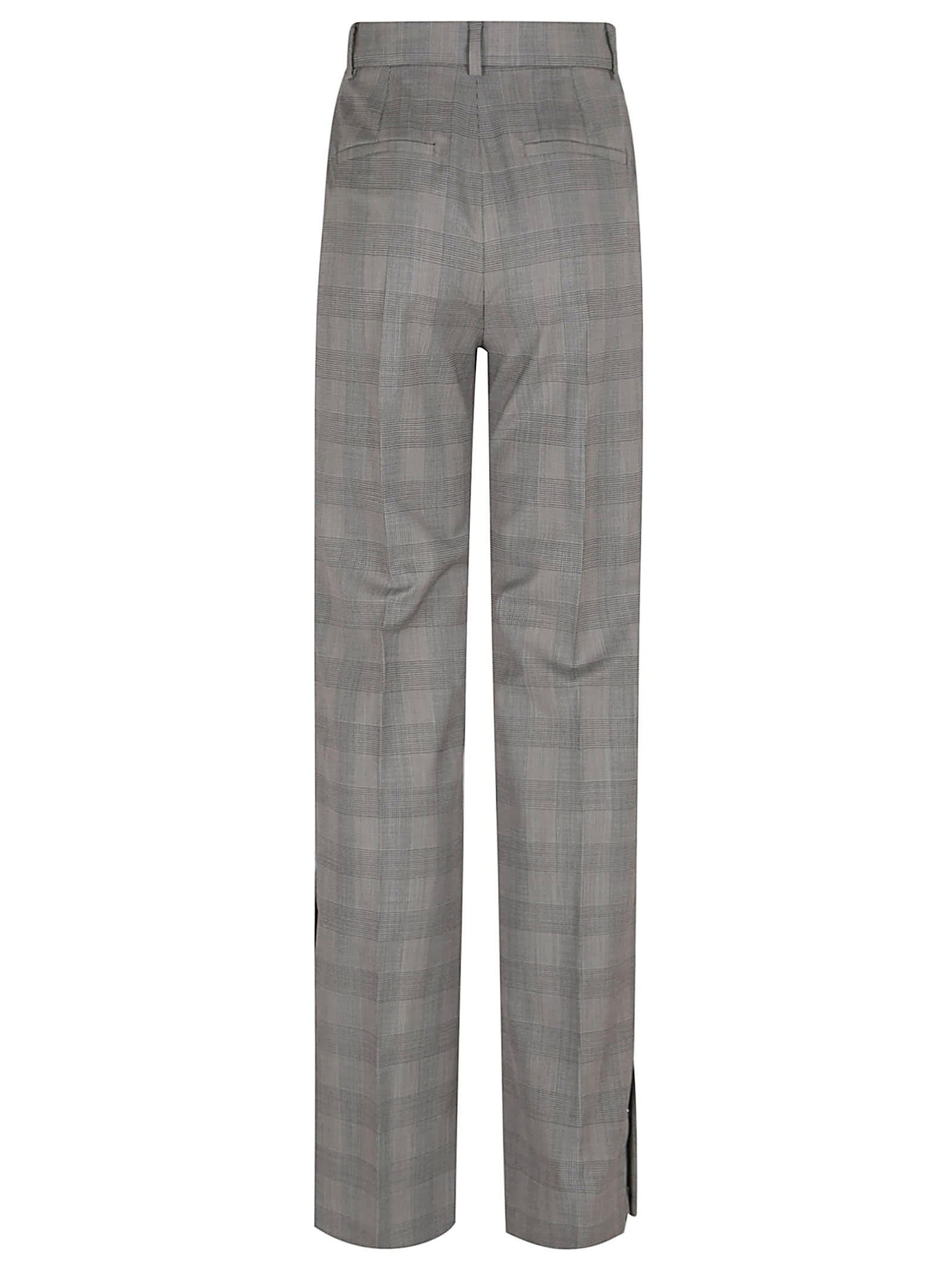 Sportmax Weekend Max Mara Batun Checked Straight Leg Pants In Nero