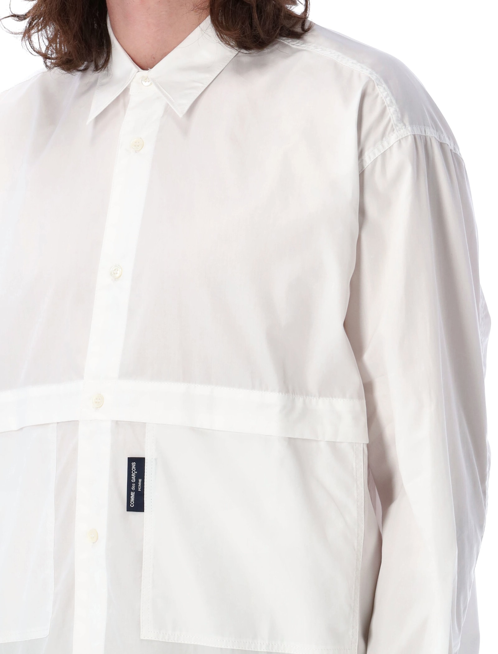 Shop Comme Des Garçons Homme Deux Concealed Pockets Shirt In White