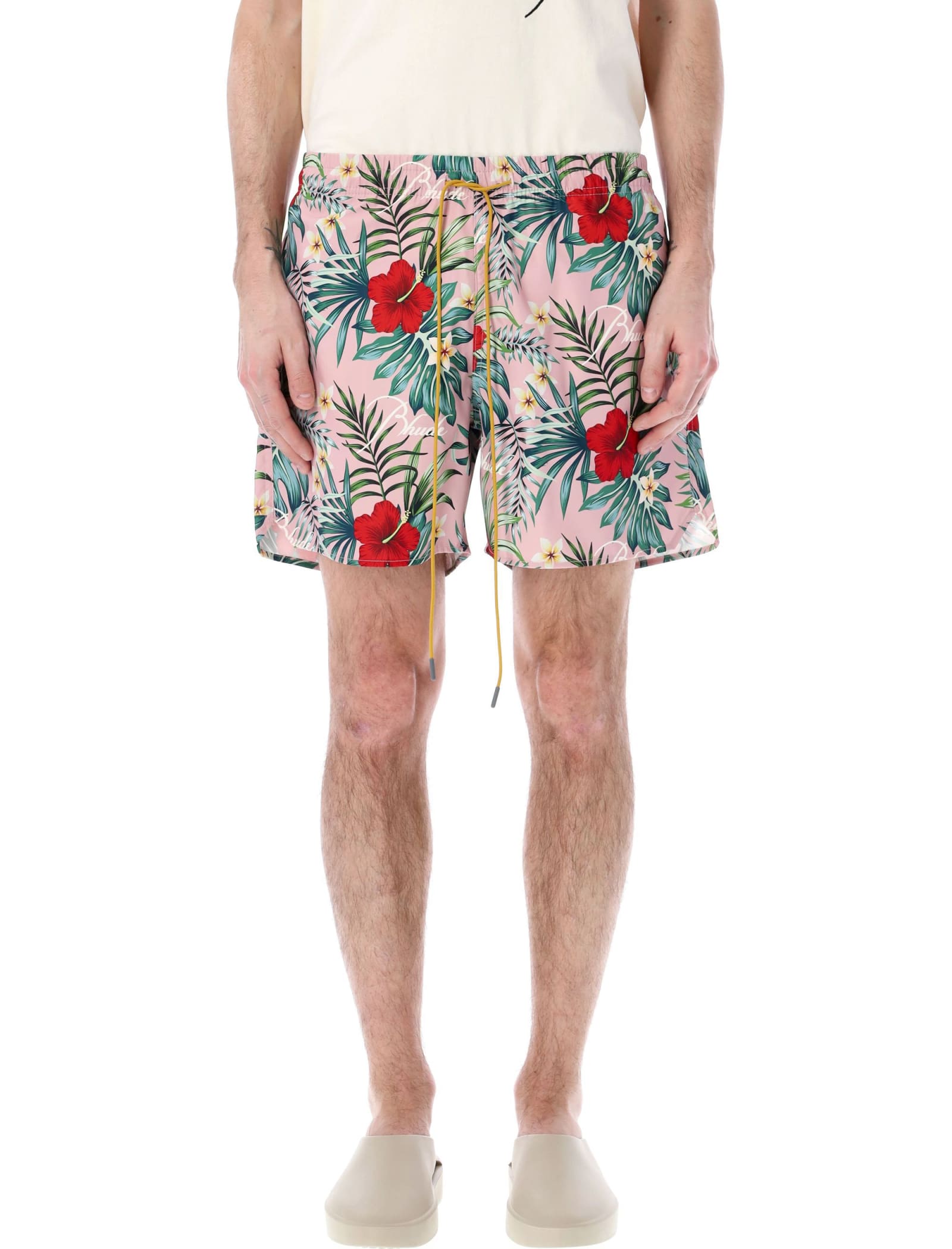 RHUDE HAWAIIAN LOGO SWIM TRUNKS