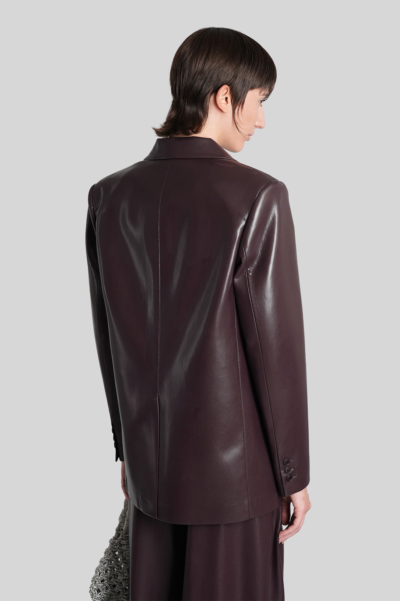 The Andamane Guia Blazer In Bordeaux Polyester In Brown