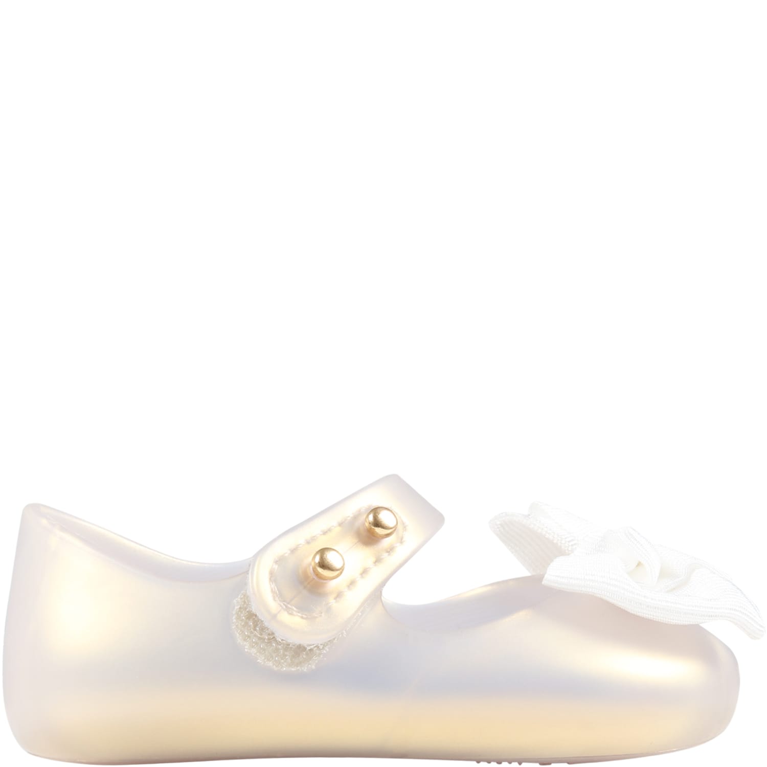 Melissa White Ballerina Flats For Baby Girl With Bow
