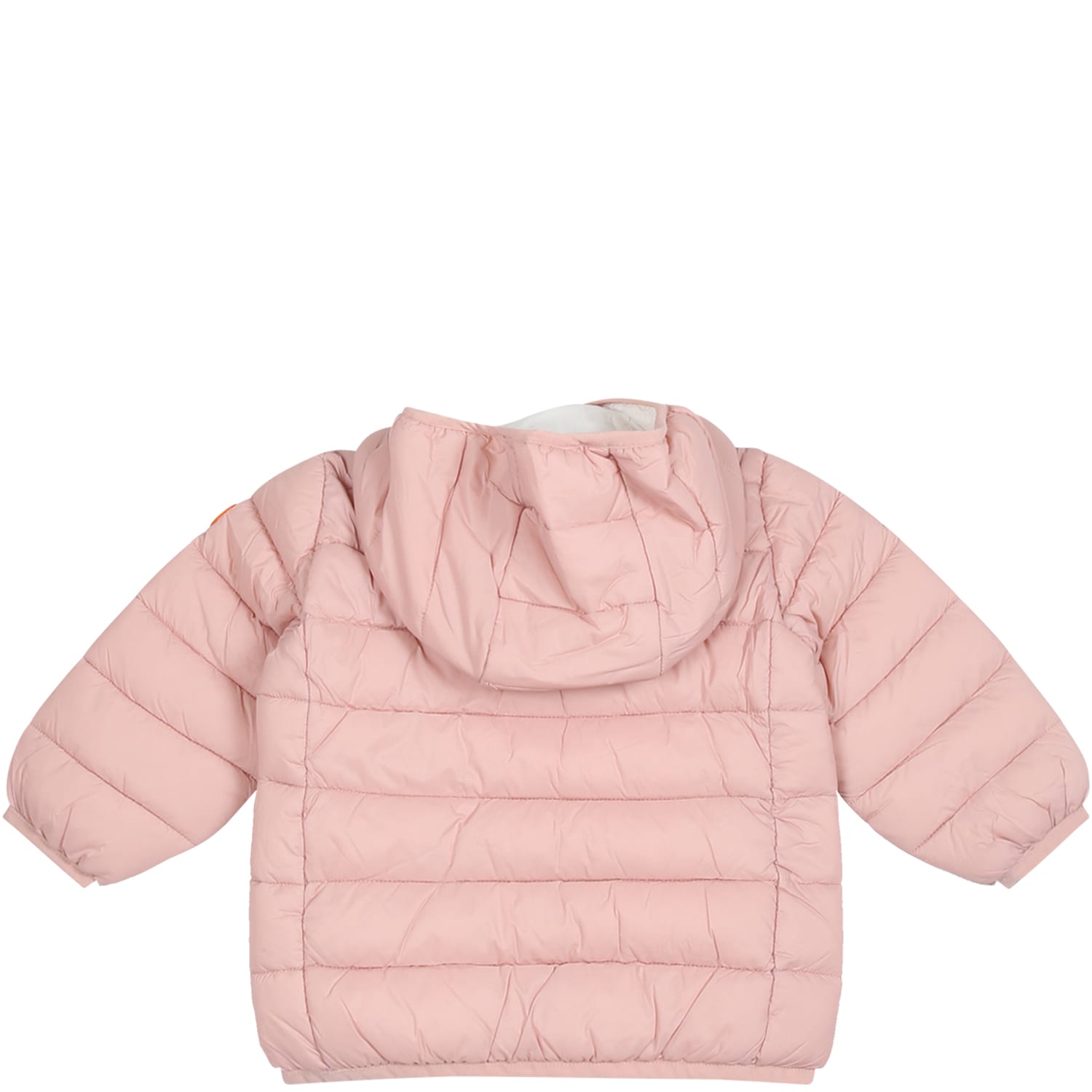 Shop Save The Duck Pink Jacket For Baby Girl With Logo