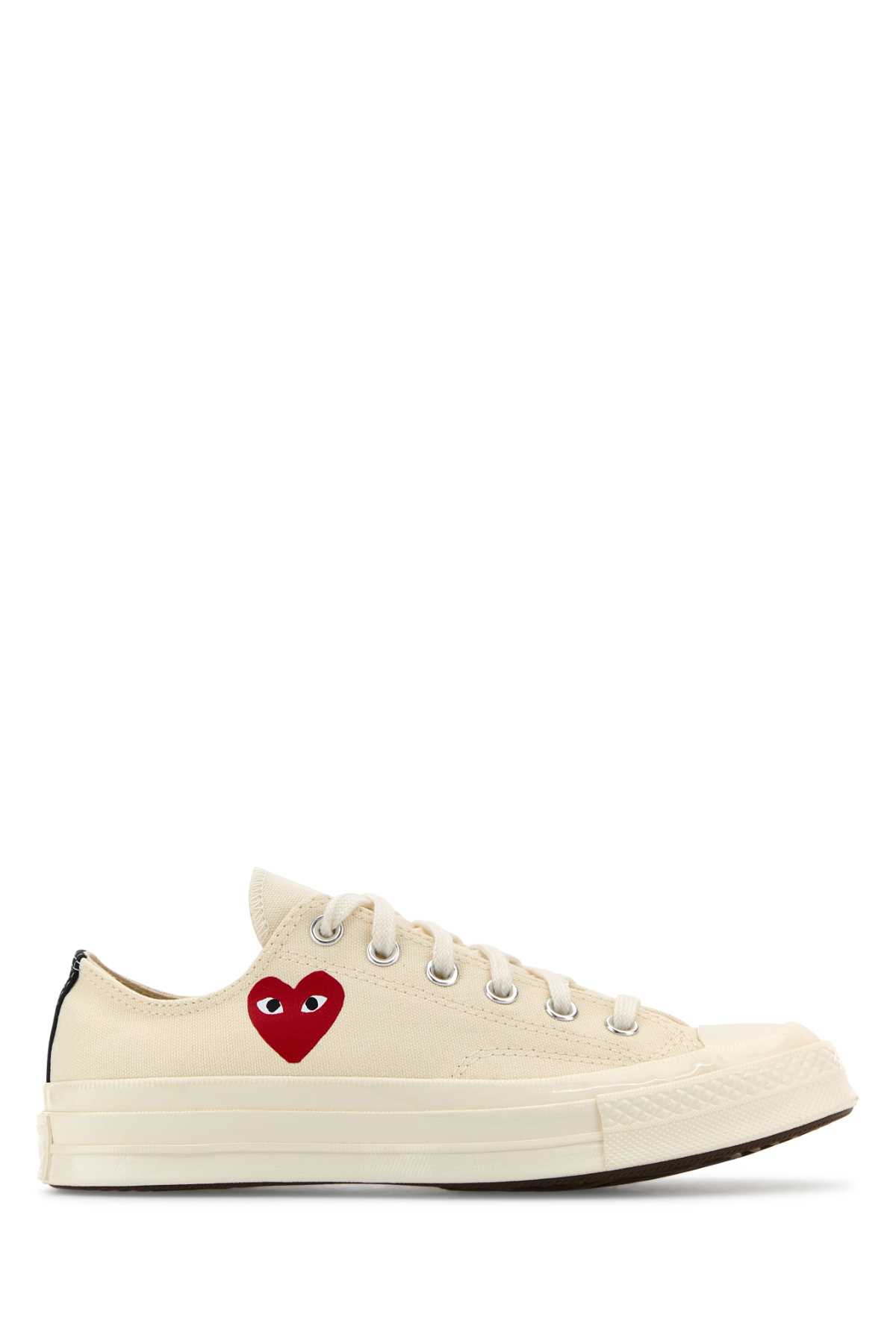 Shop Comme Des Garçons Play Ivory Canvas Comme Des Garã§ons X Converse Sneakers In White