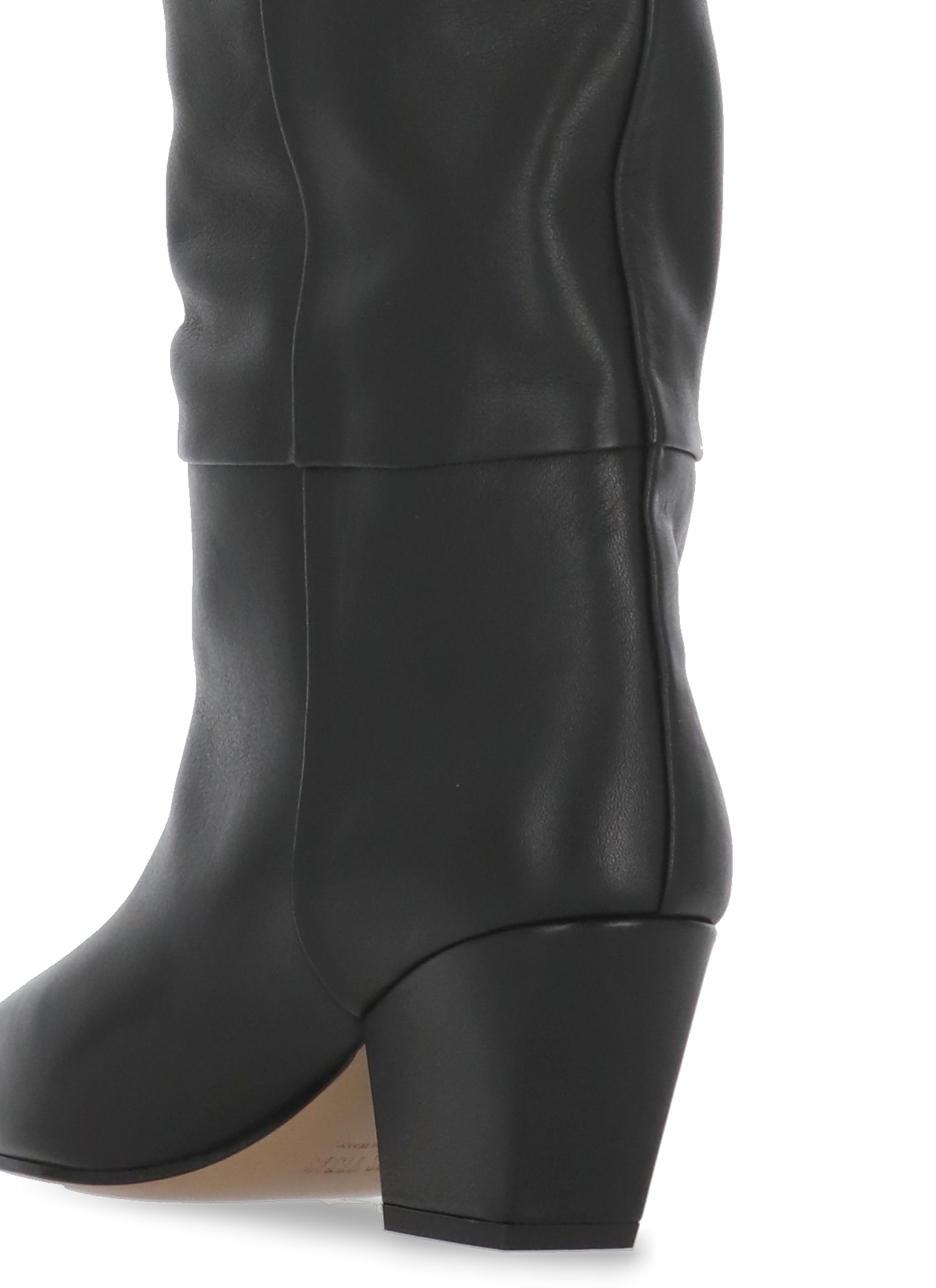 Paris Texas Jane Knee-high Leather Texan Heel Boots In Nude