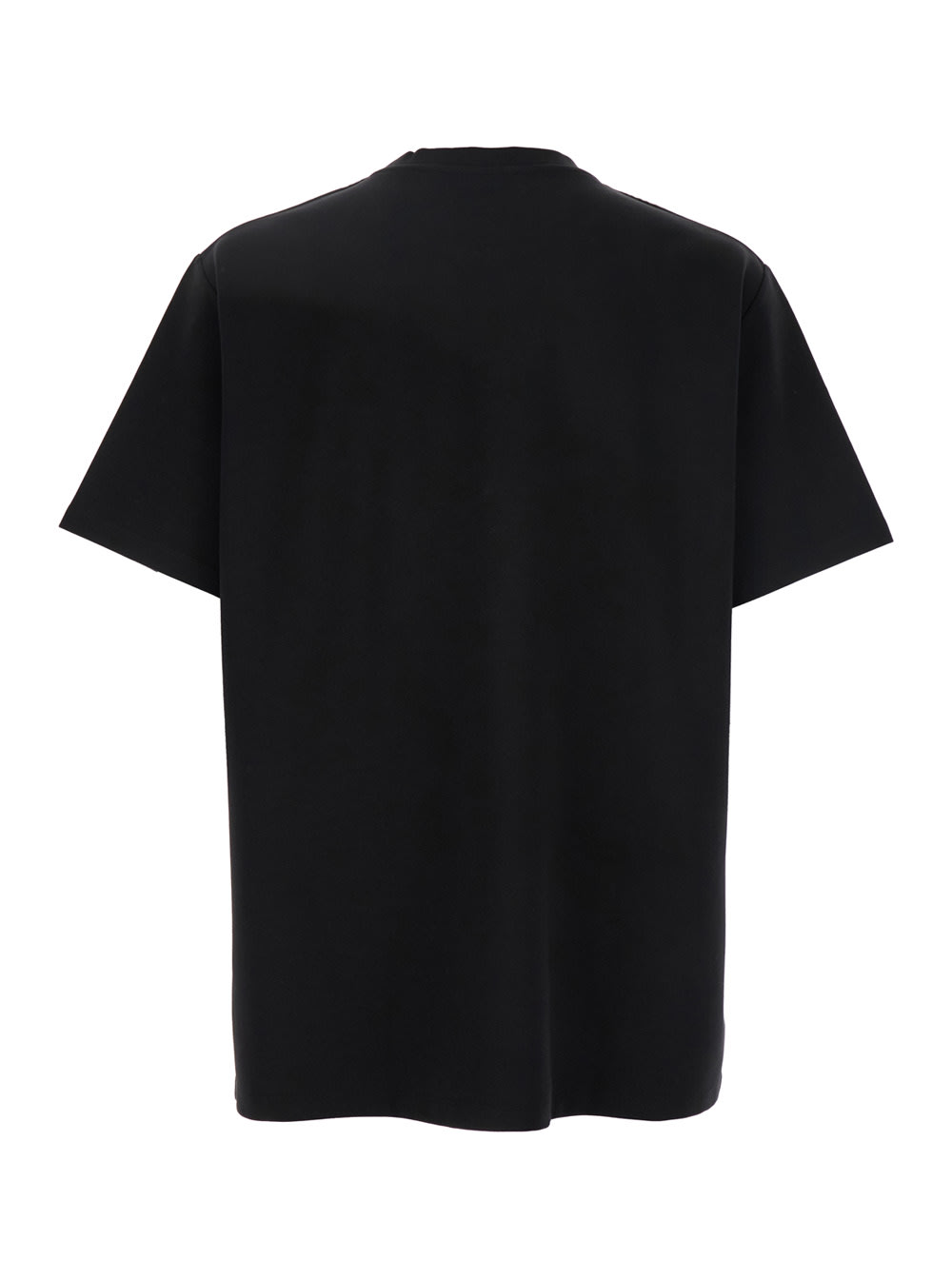 Balmain Black Crewneck T-shirt With Logo Print On The Front In Cotton Man In Noir/blanc