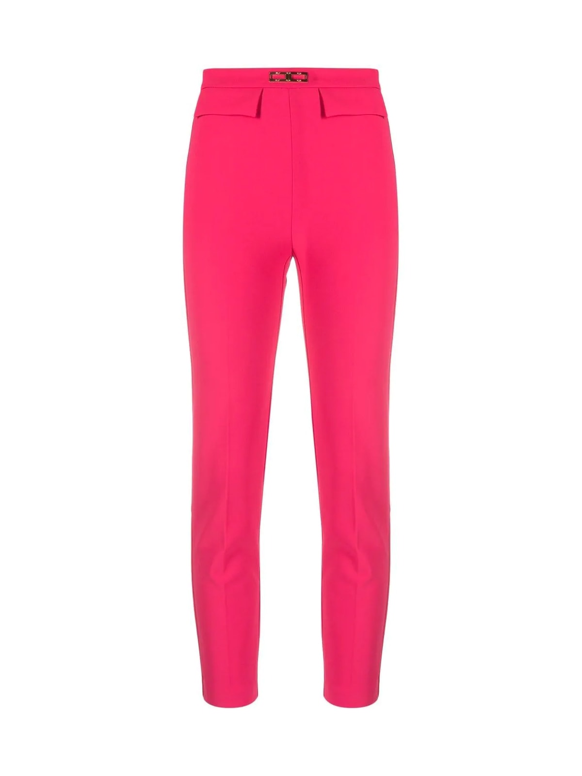 Shop Elisabetta Franchi Cigarette Trousers With Front Pockets In Fuxia