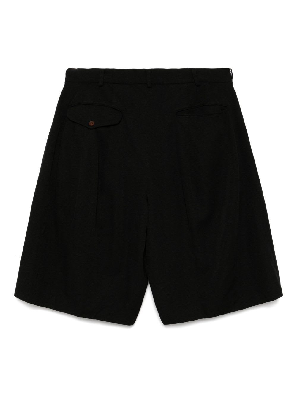 Comme Des Garçons Bermuda Shorts With Pleated Design And Pockets In Black