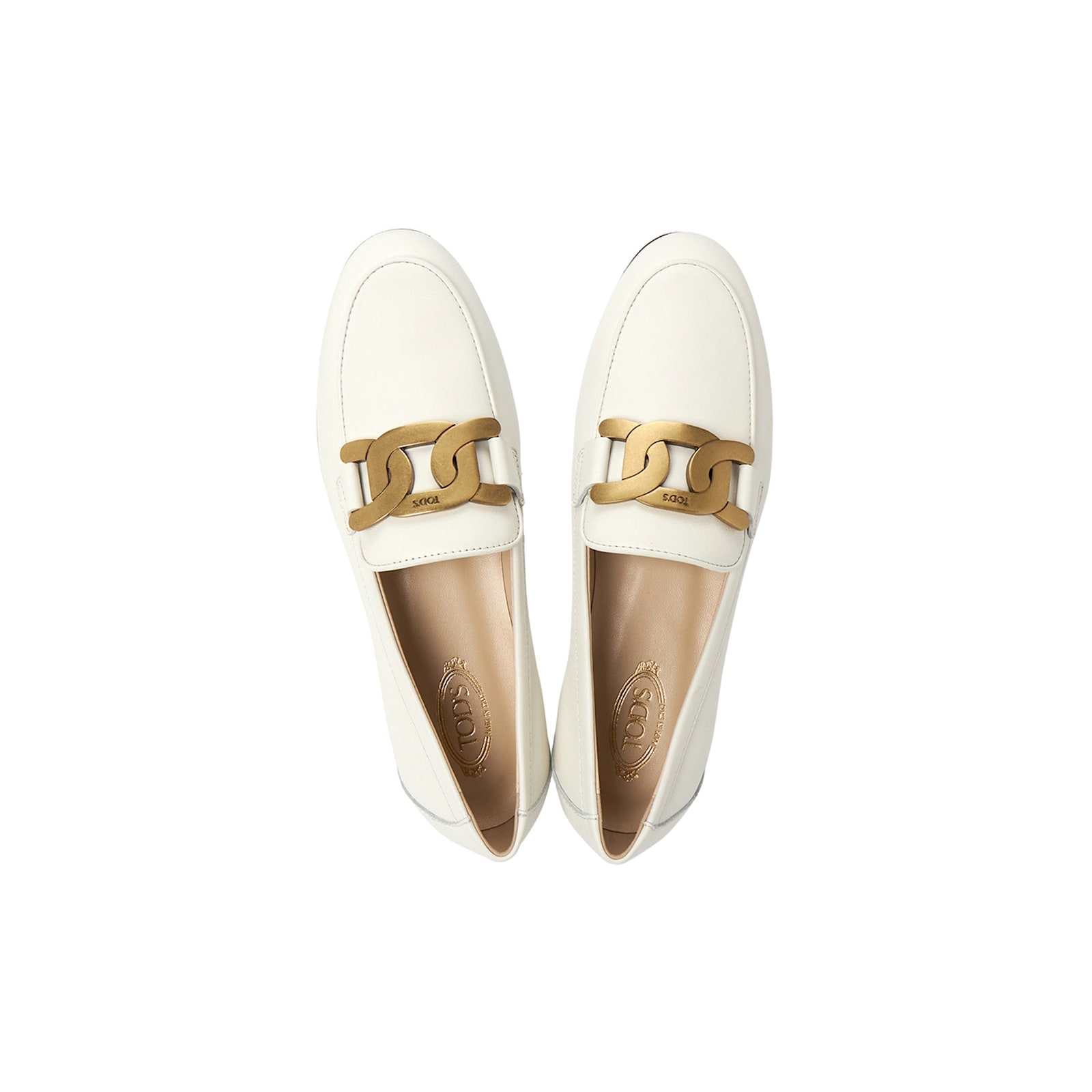 Shop Tod's Leather Loafers In White