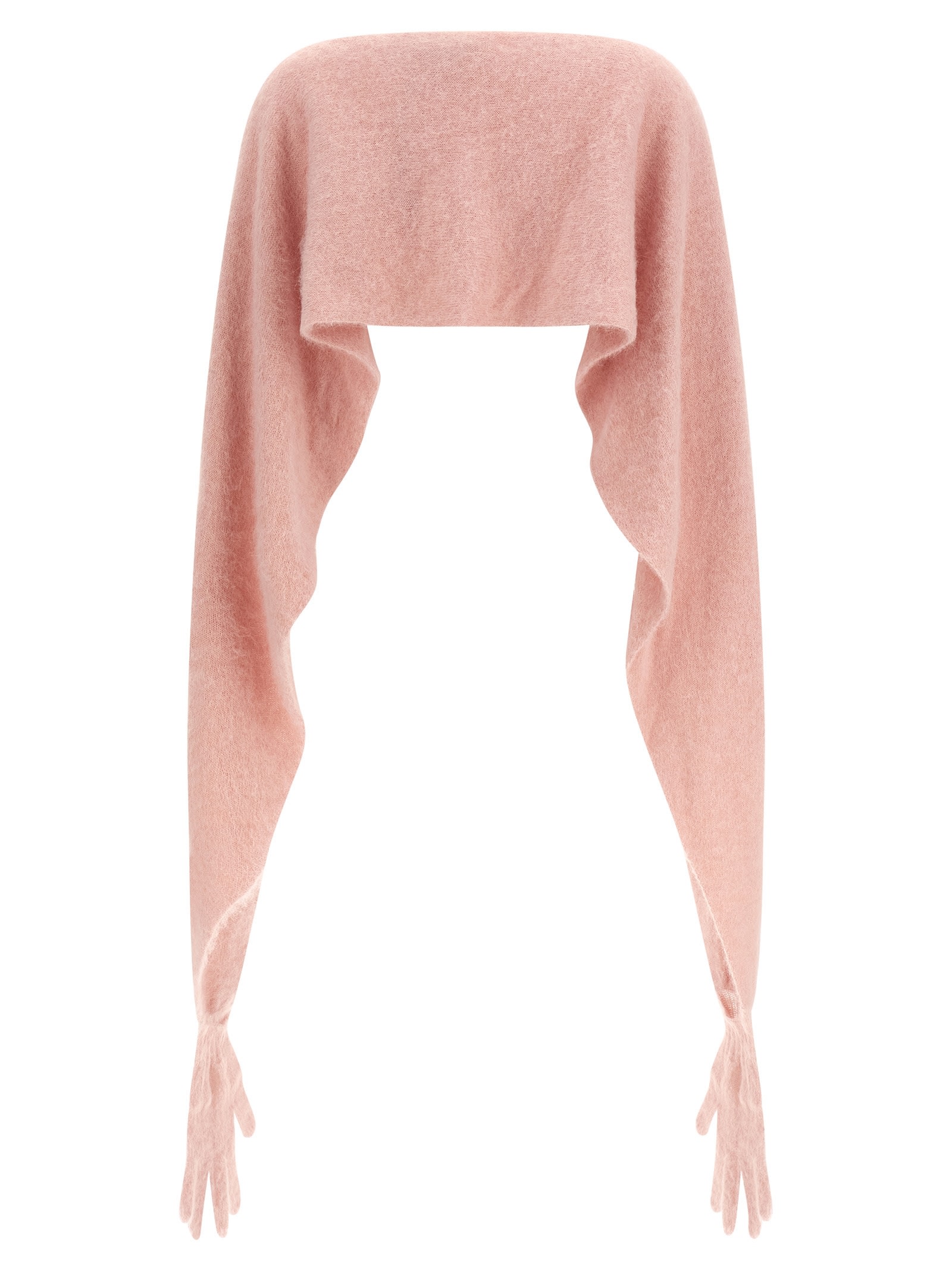 Moschino Gauzy Mohair Blend Cape In Pink