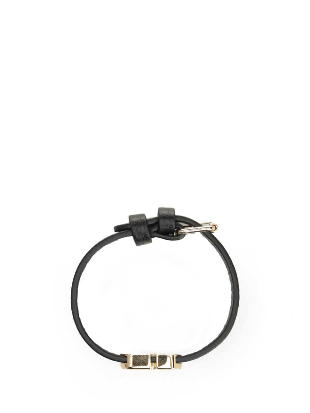 Valentino Garavani Vlogo Signature Leather Bracelet Jewelry Black