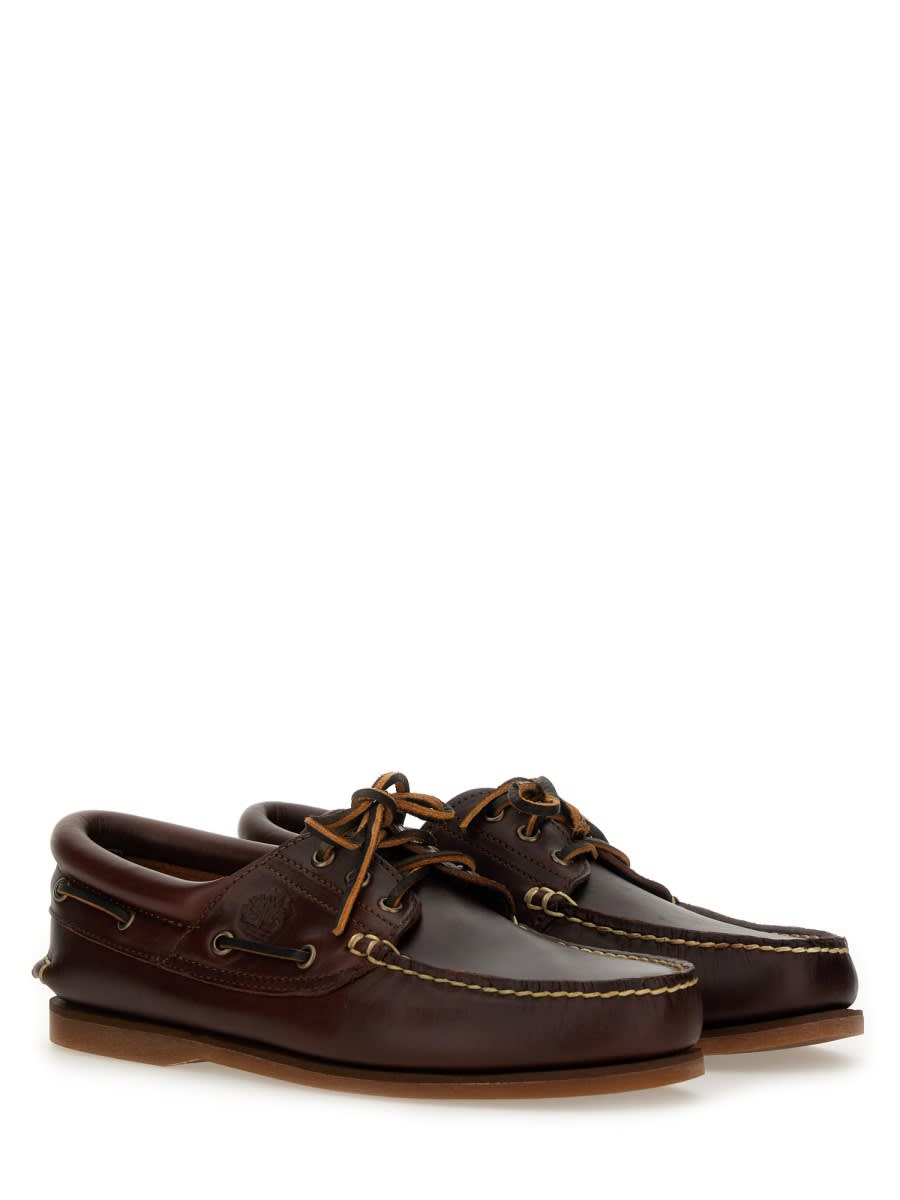 Timberland Brown Boat Loafers With Two-tone Laces In Brown