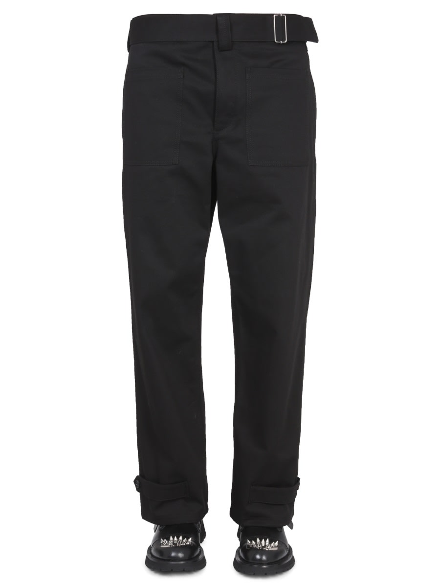 Shop Alexander Mcqueen Cargo Pants In Black