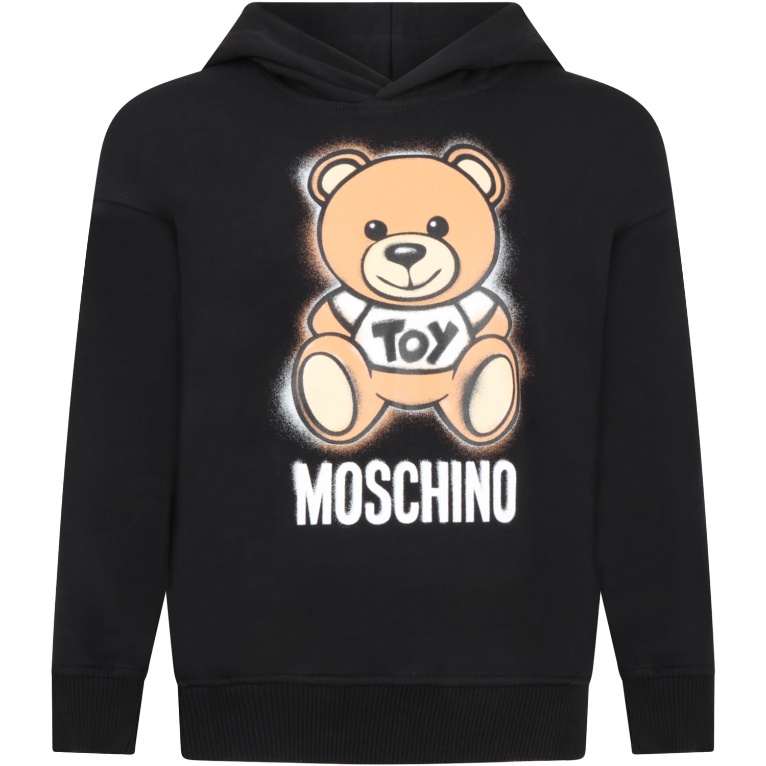 Moschino Black Sweatshirt For Kids With Logo