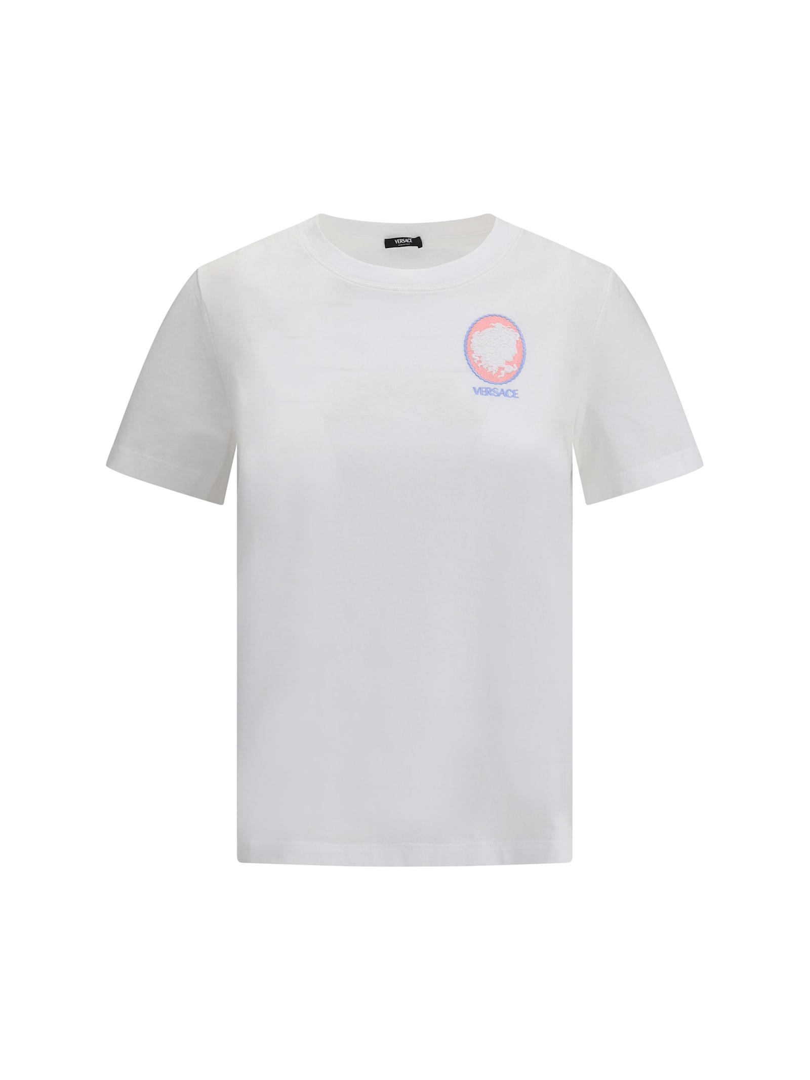 Versace Cameo Logo T-shirt With Classic Crew Neckline In