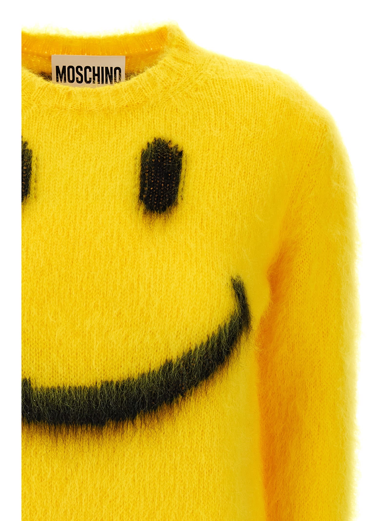 Shop Moschino Smiley Sweater In Yellow