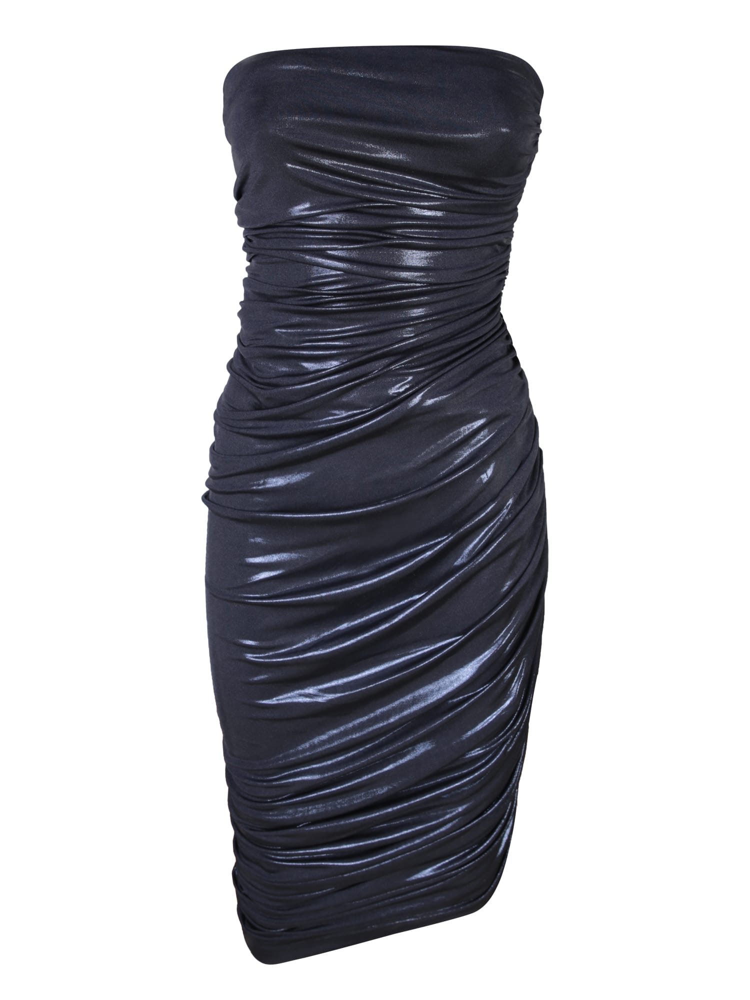 Norma Kamali Diana Strapless Dress In Blue