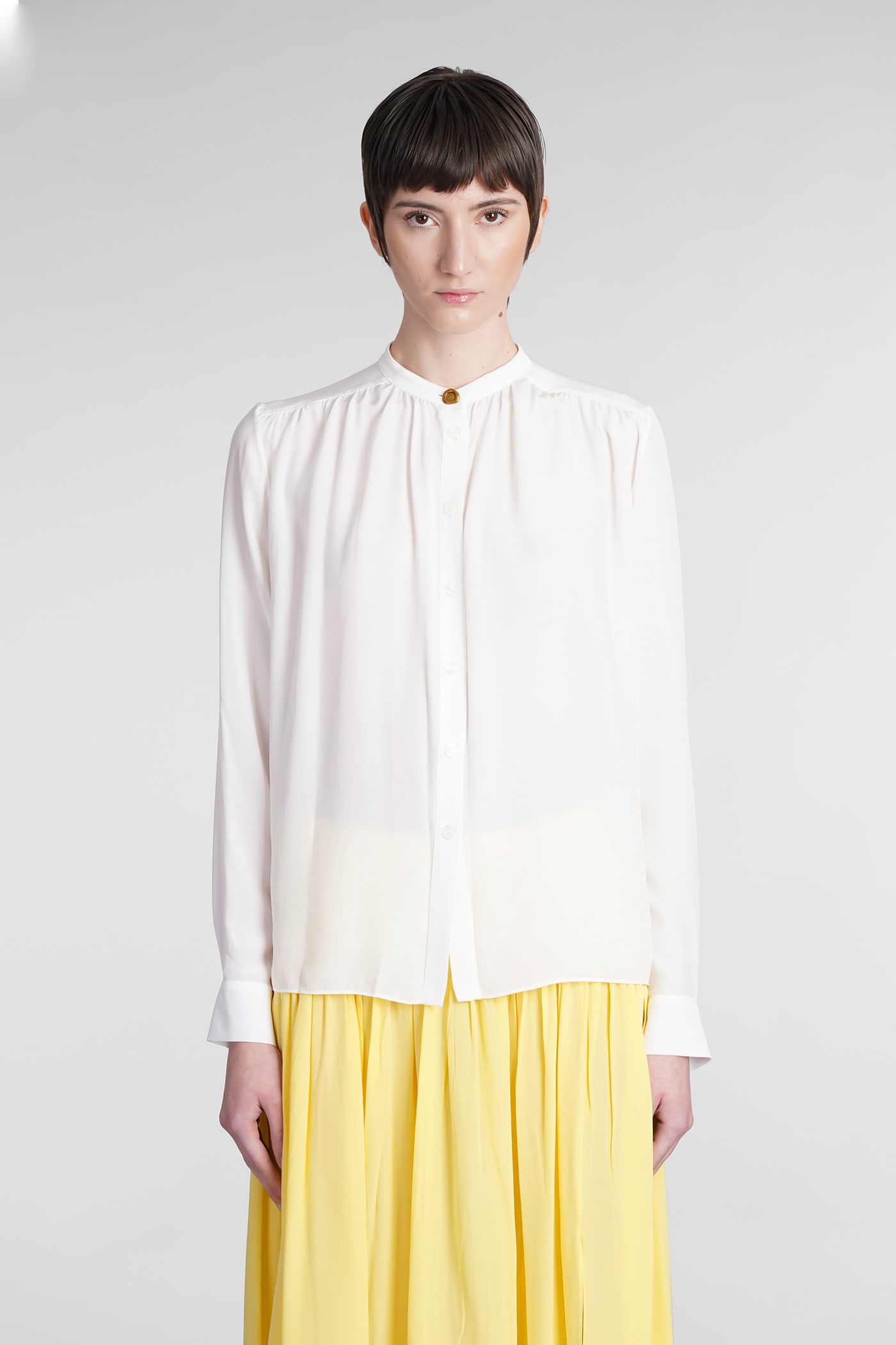 Marni Silk Chiffon Button-down Shirt In White